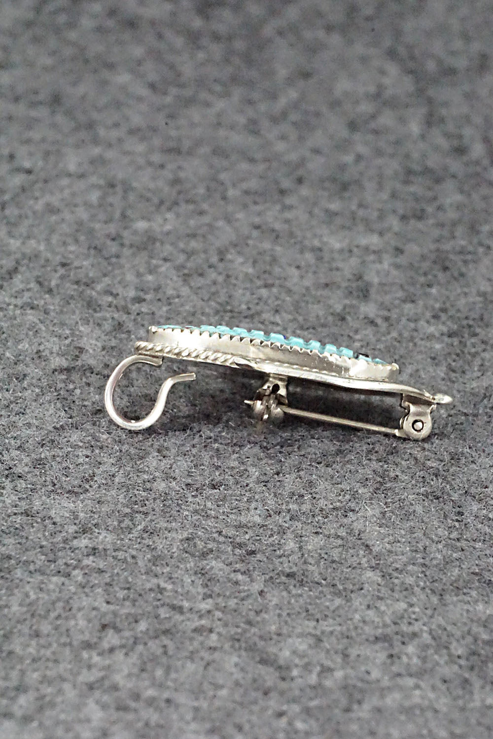 Turquoise & Sterling Silver Pendant/Pin - Tracy Bowekity