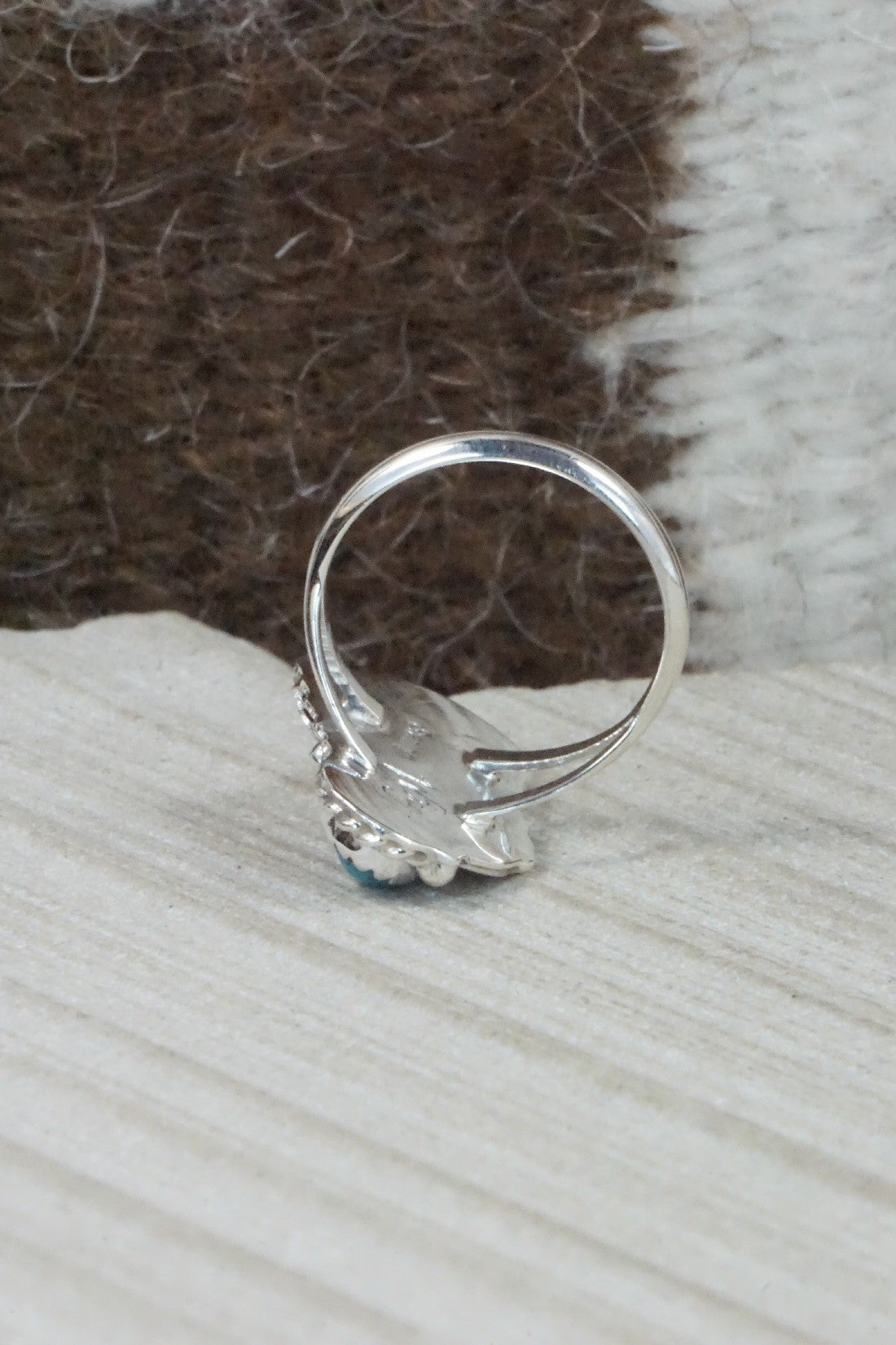 Turquoise & Sterling Silver Ring - William Begay - Size 6.75
