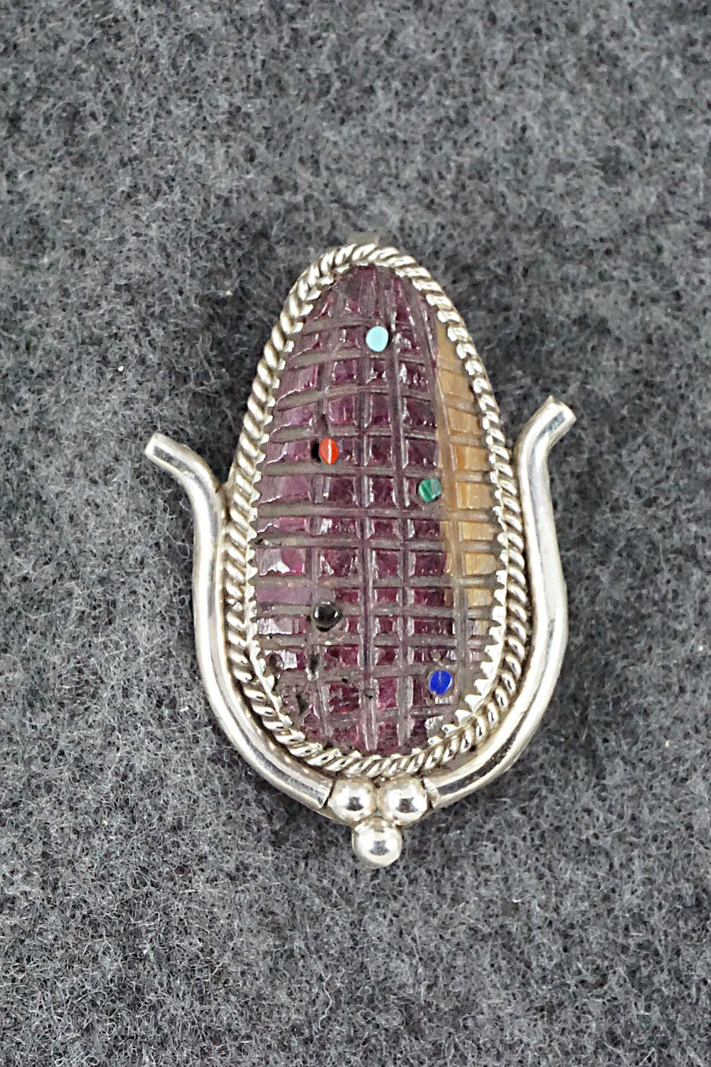 Spiny Oyster & Sterling Silver Pendant/Pin - Tracy Bowekity