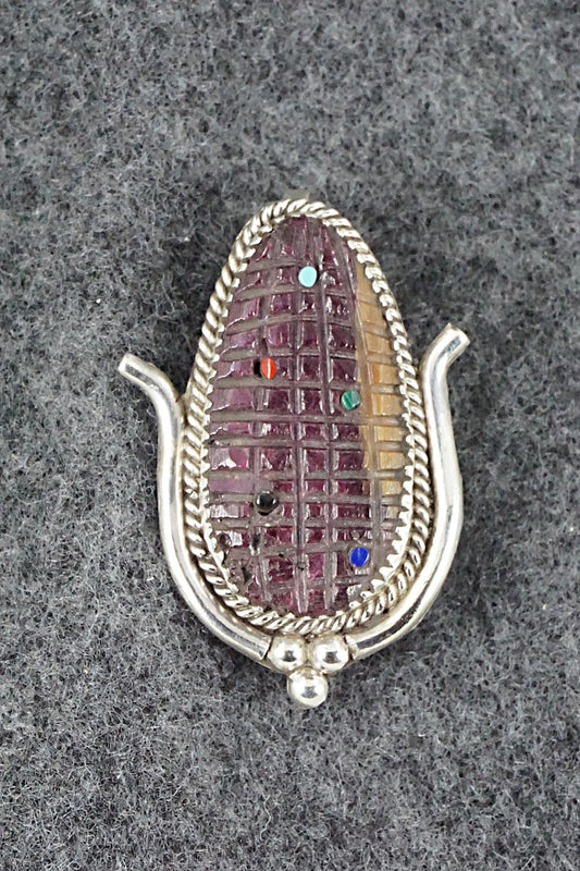 Spiny Oyster & Sterling Silver Pendant/Pin - Tracy Bowekity
