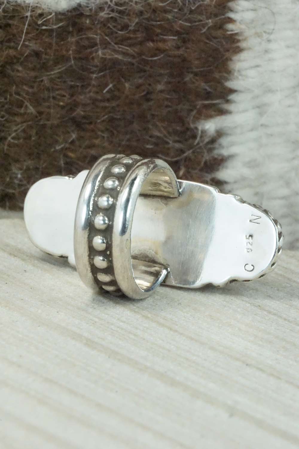 Turquoise & Sterling Silver Ring - Cris Nez - Size 7.75