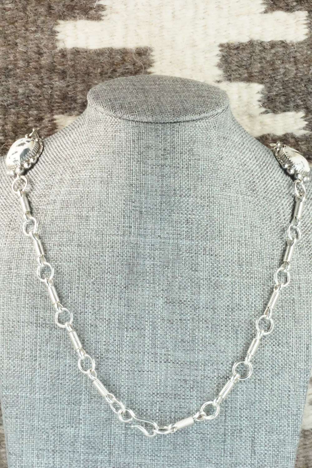 White Buffalo & Sterling Silver Necklace and Earrings - Alvin Joe
