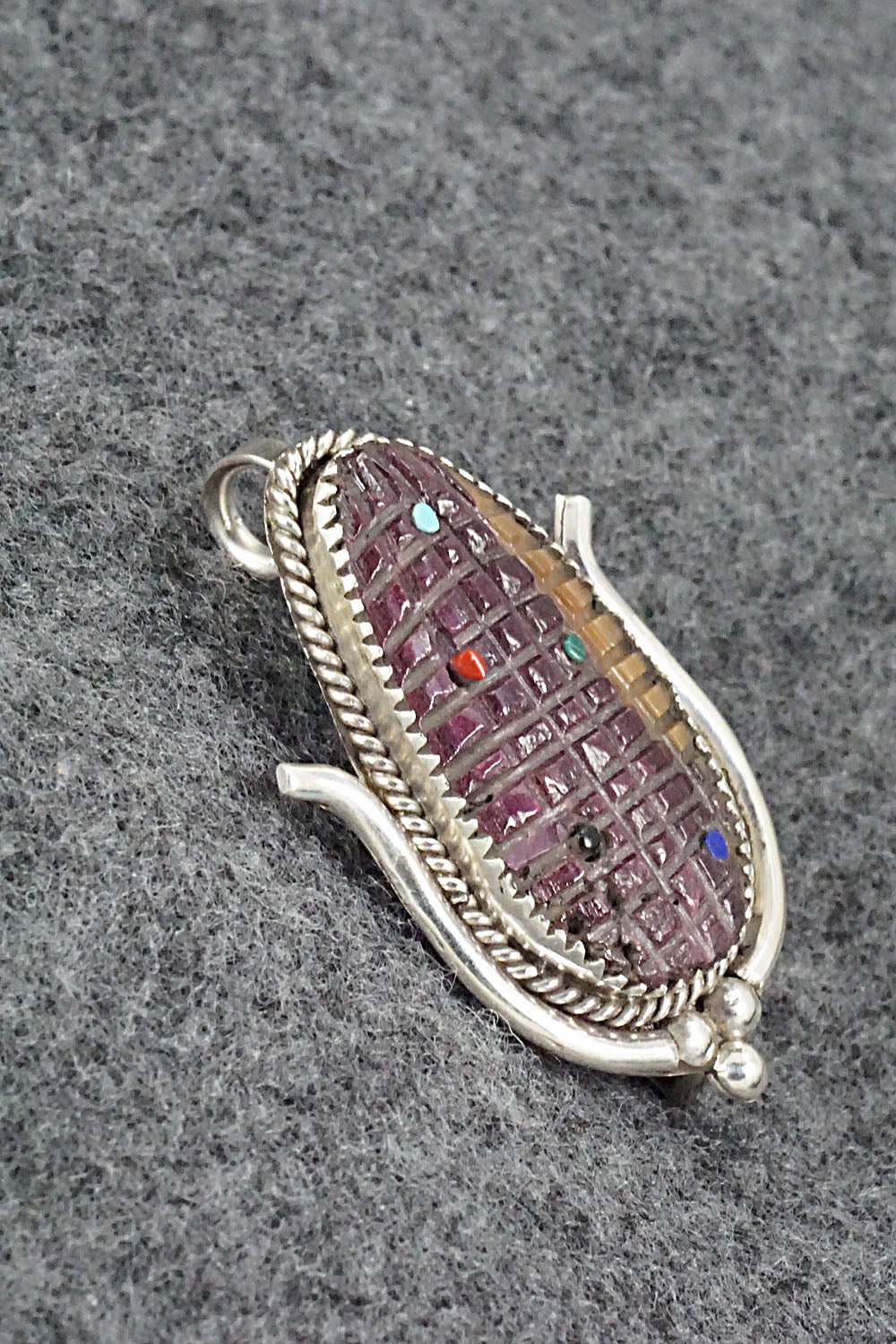 Spiny Oyster & Sterling Silver Pendant/Pin - Tracy Bowekity