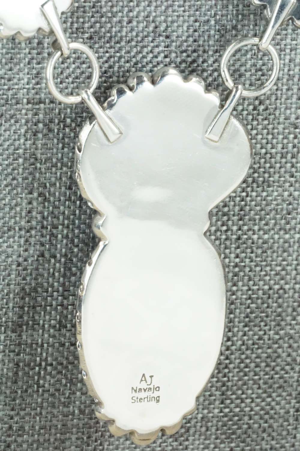 White Buffalo & Sterling Silver Necklace and Earrings - Alvin Joe