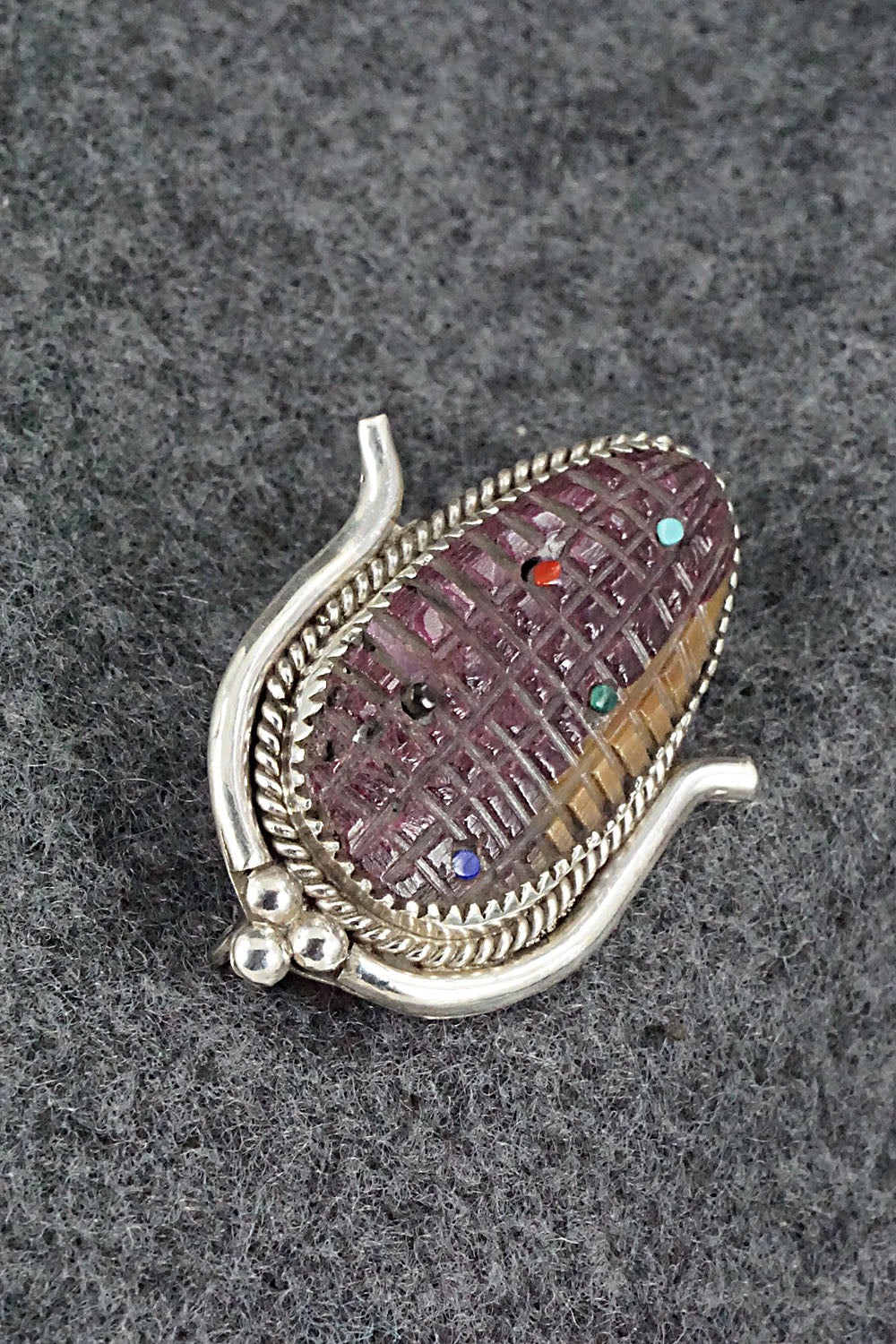 Spiny Oyster & Sterling Silver Pendant/Pin - Tracy Bowekity