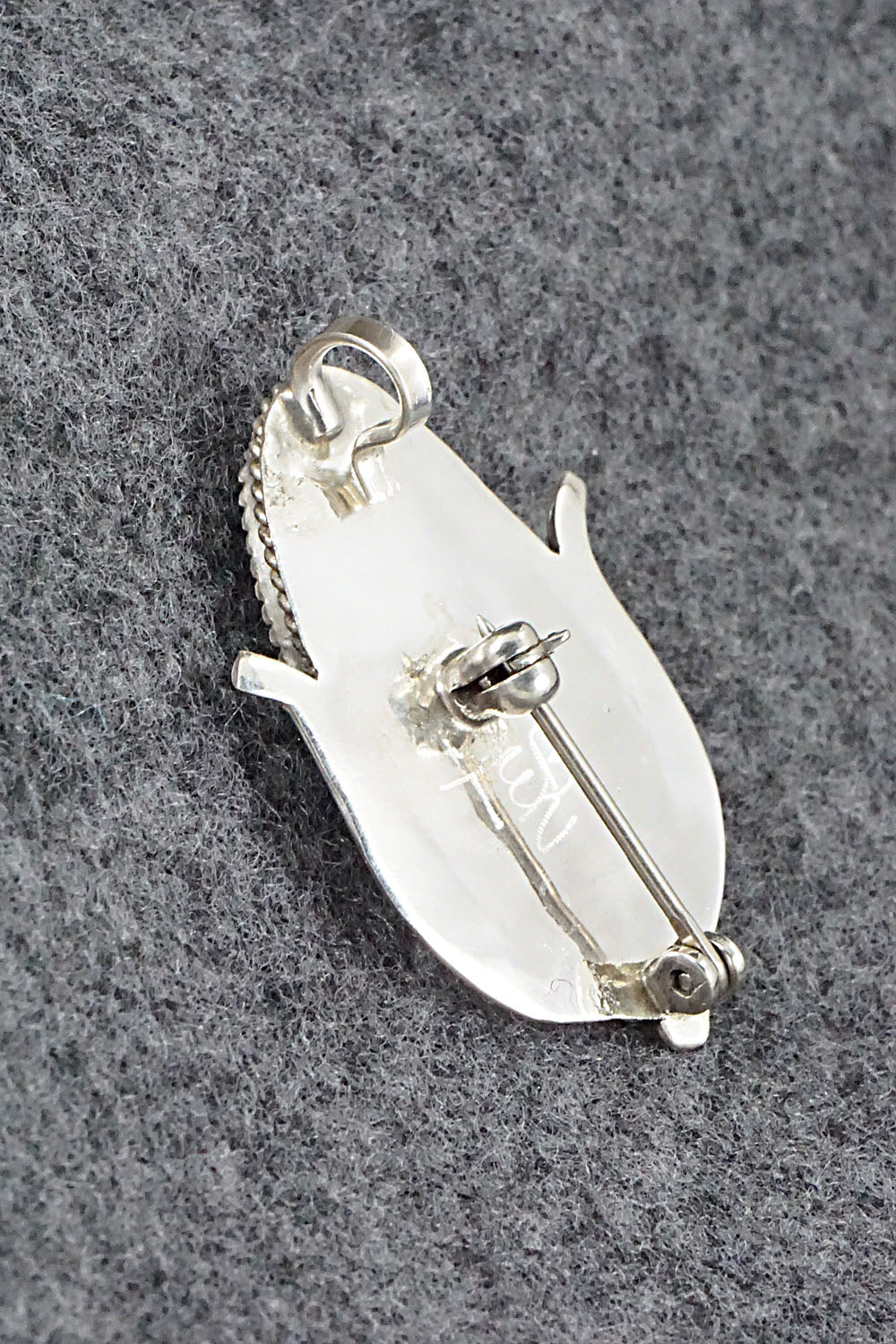 Spiny Oyster & Sterling Silver Pendant/Pin - Tracy Bowekity