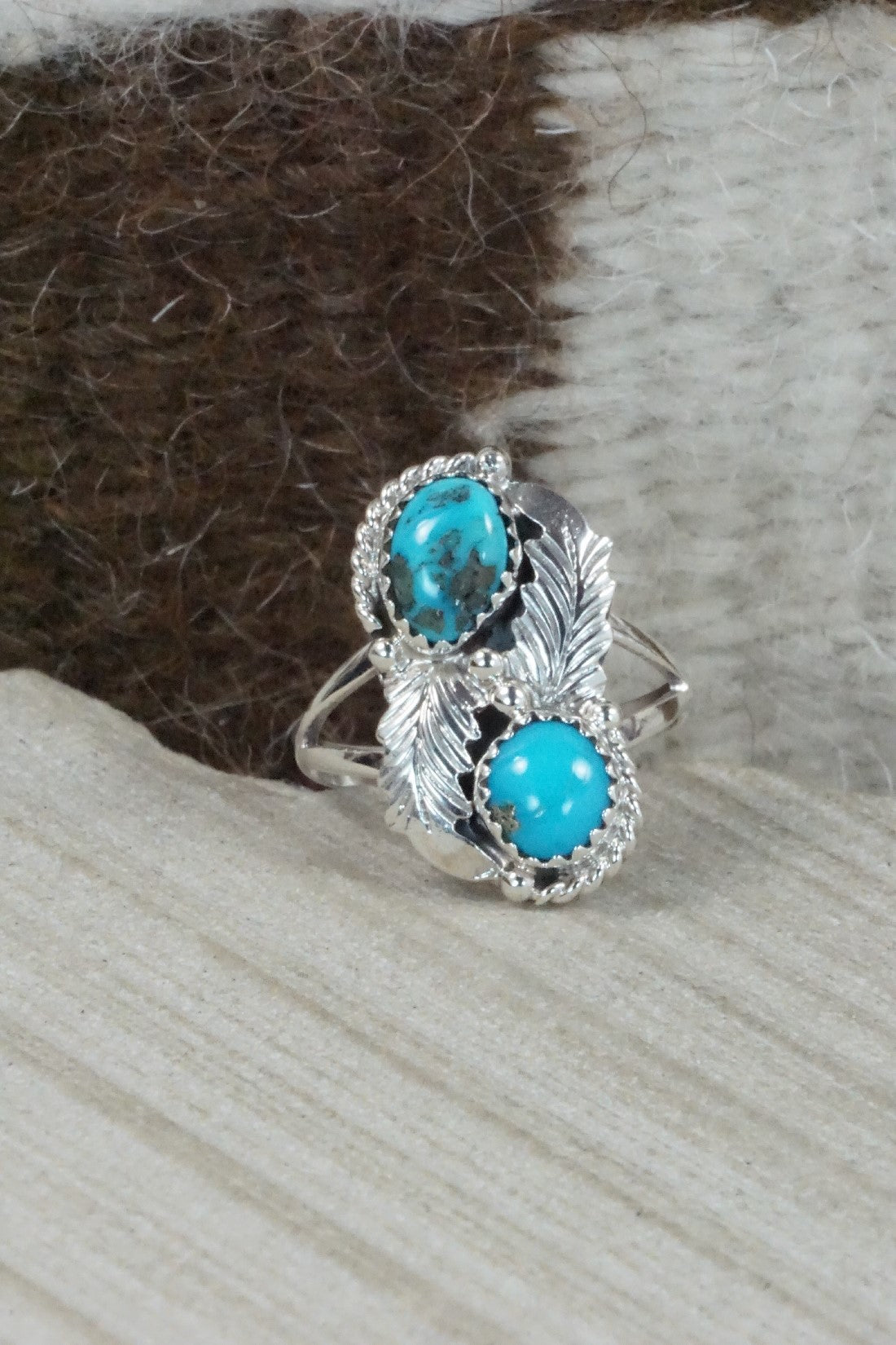 Turquoise & Sterling Silver Ring - William Begay - Size 8