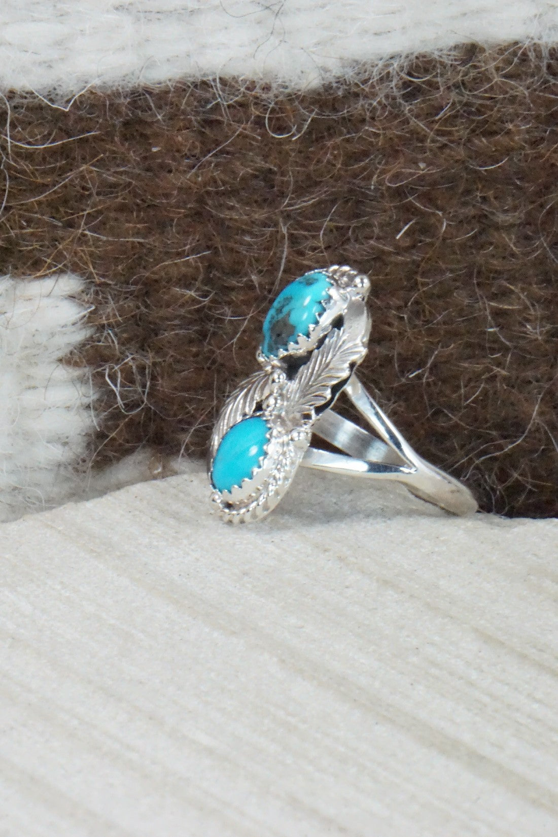 Turquoise & Sterling Silver Ring - William Begay - Size 8