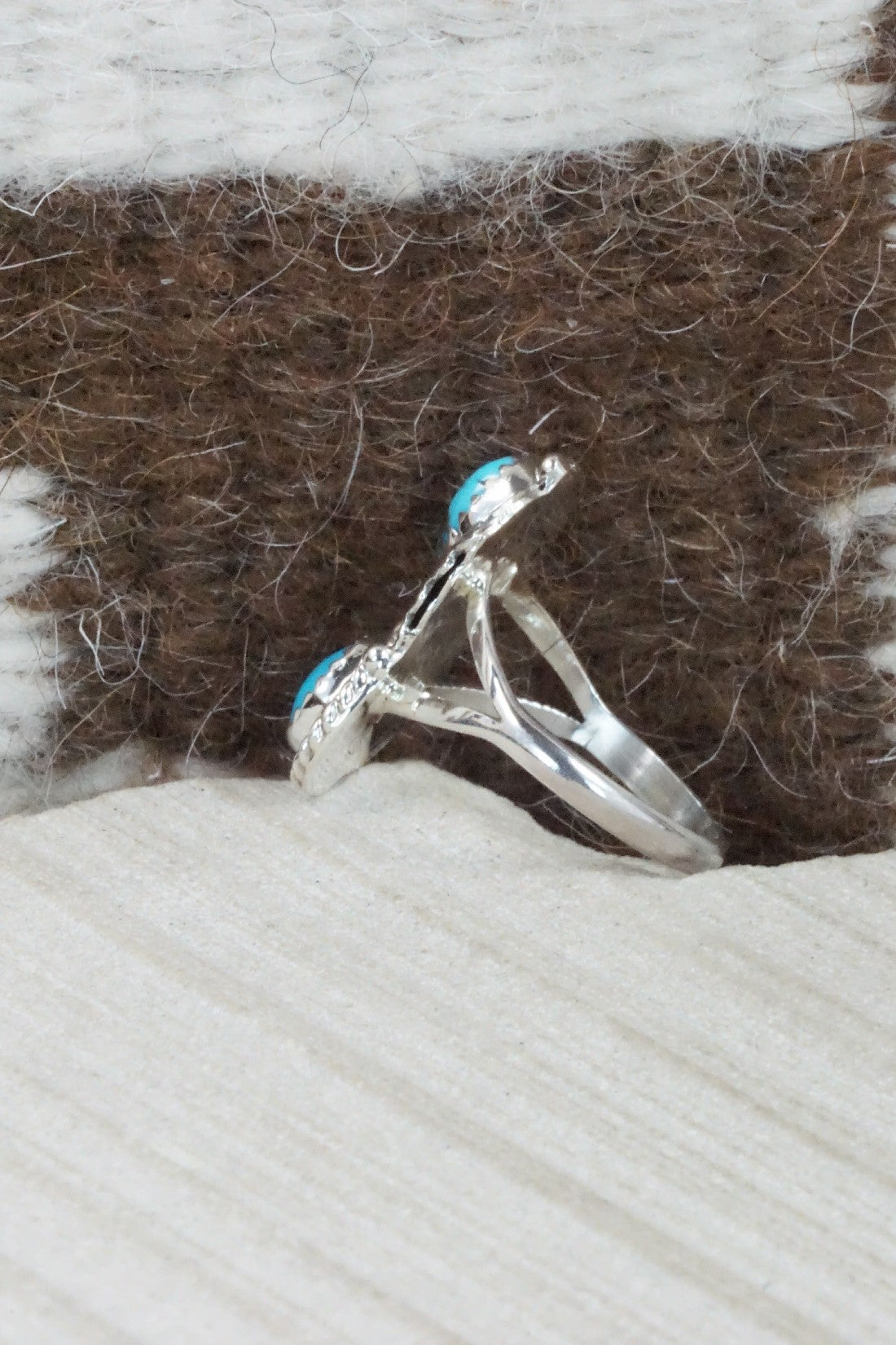 Turquoise & Sterling Silver Ring - William Begay - Size 8