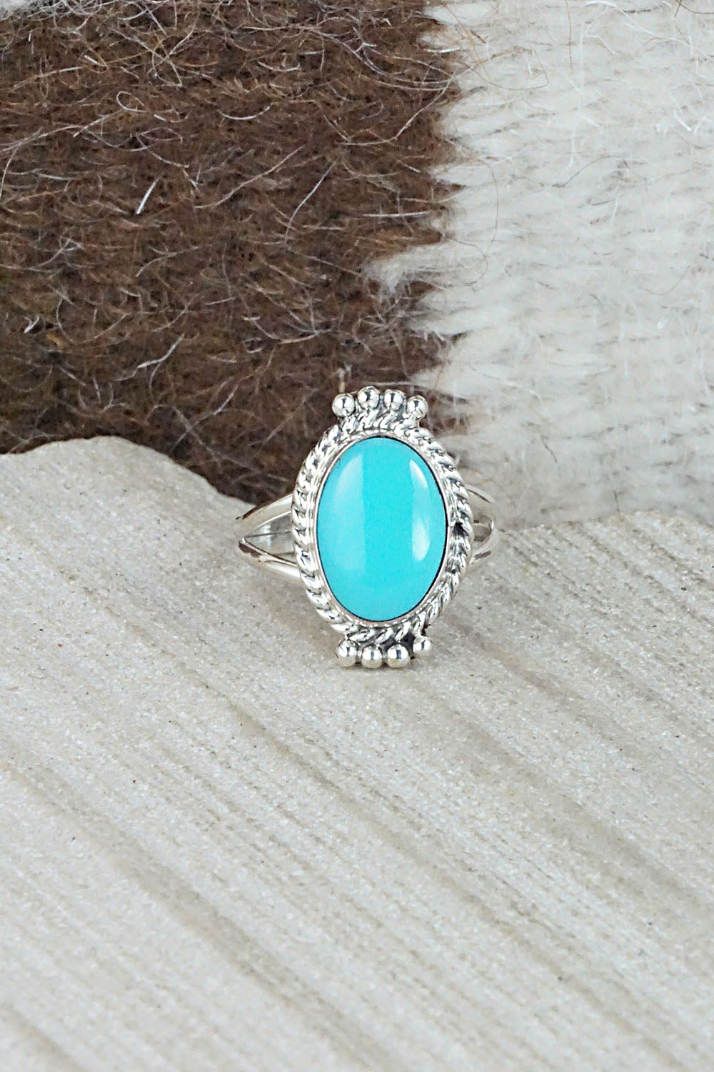 Turquoise and Sterling Silver Ring - Jan Mariano - Size 5