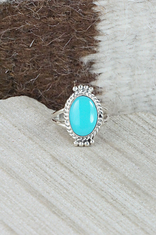 Turquoise and Sterling Silver Ring - Jan Mariano - Size 5