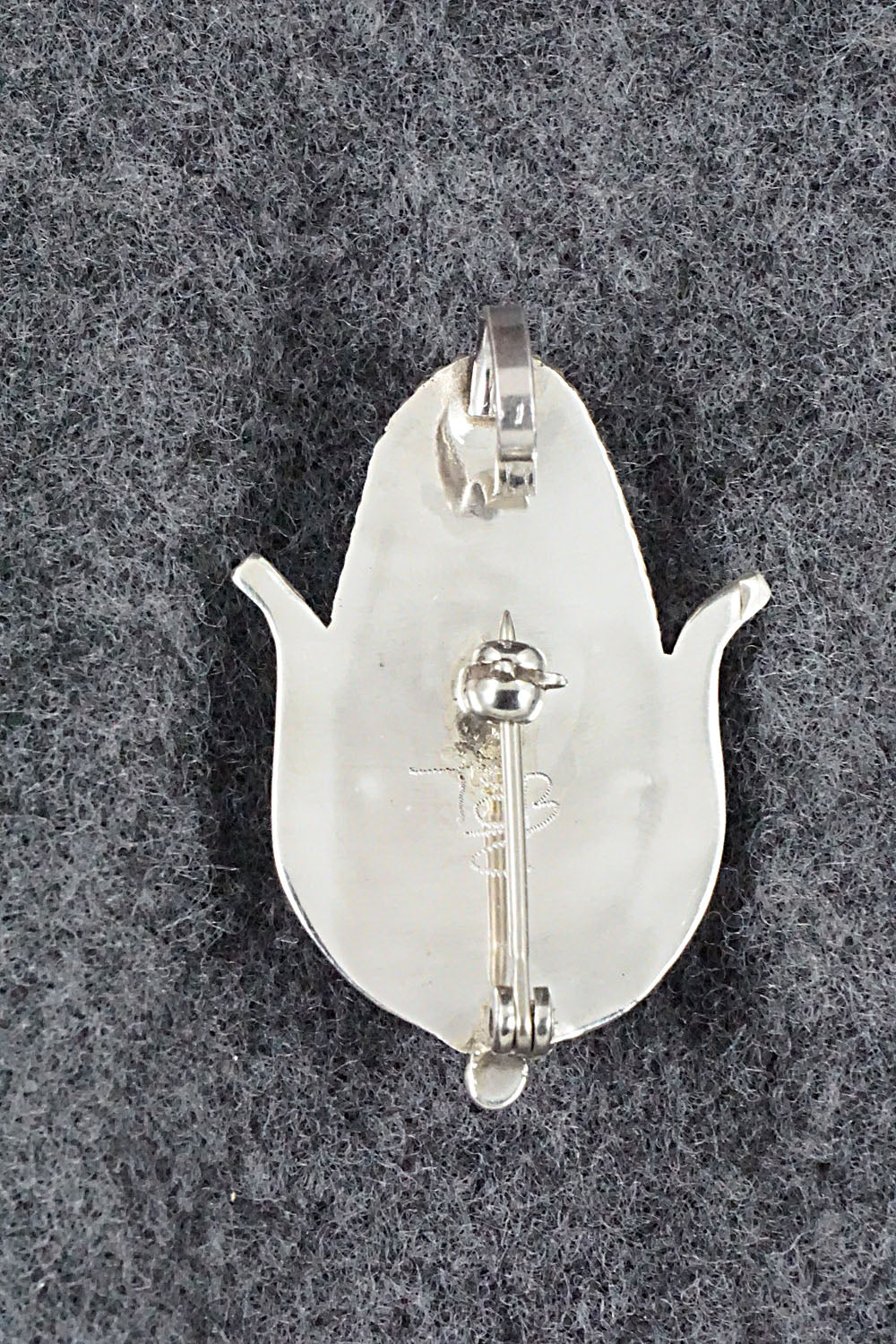 Mother of Pearl & Sterling Silver Pendant/Pin - Tracy Bowekity