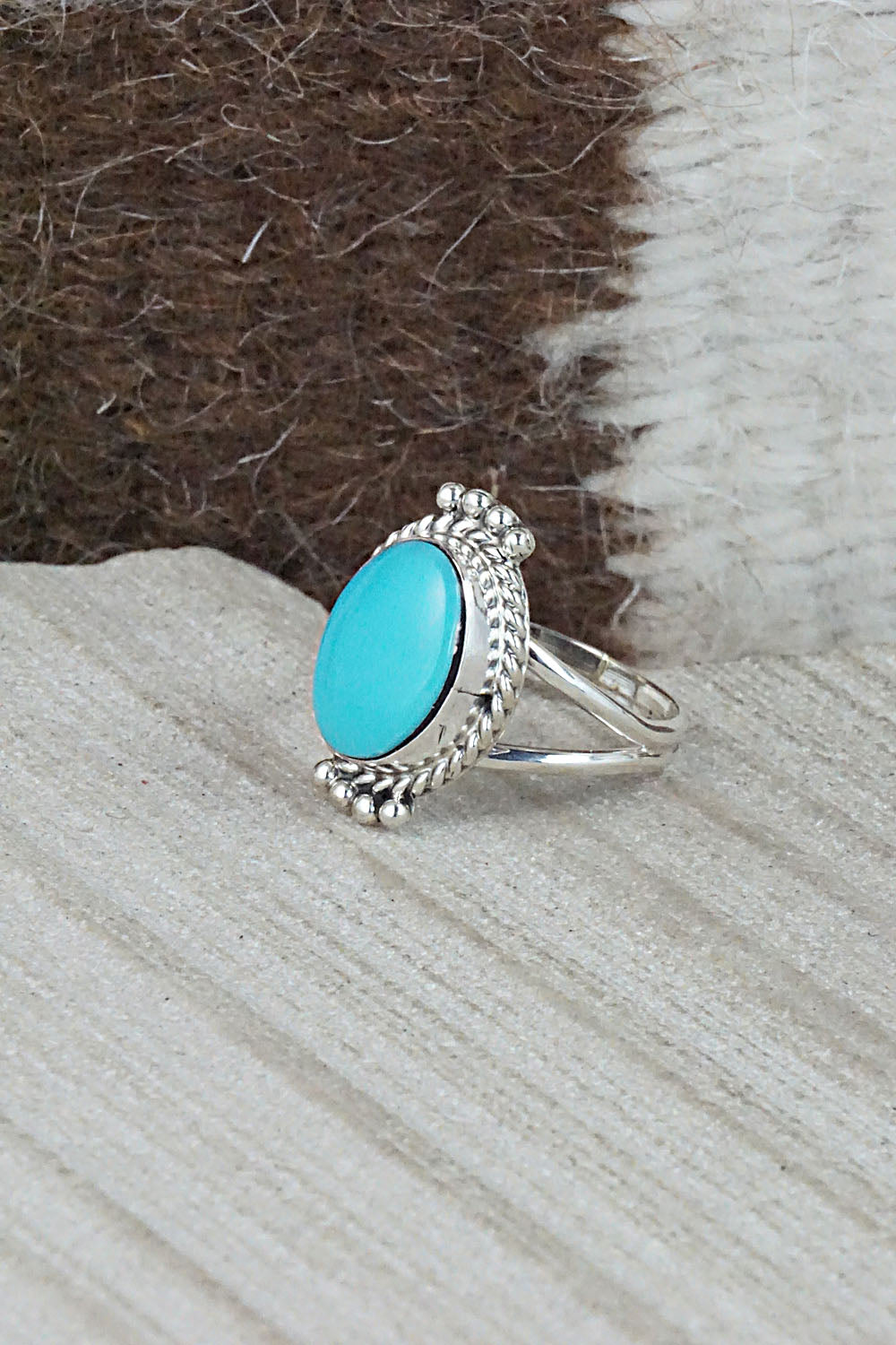 Turquoise and Sterling Silver Ring - Jan Mariano - Size 5