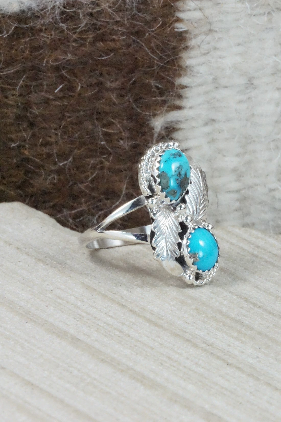 Turquoise & Sterling Silver Ring - William Begay - Size 8