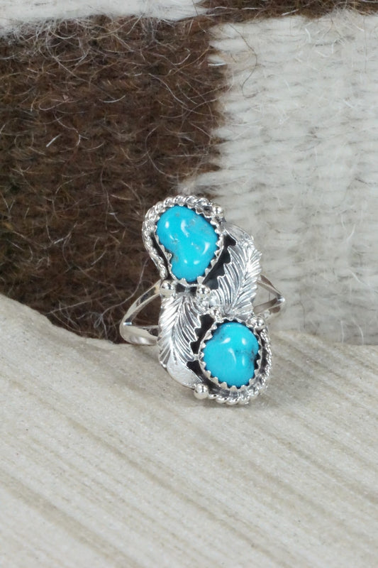 Turquoise & Sterling Silver Ring - William Begay - Size 8