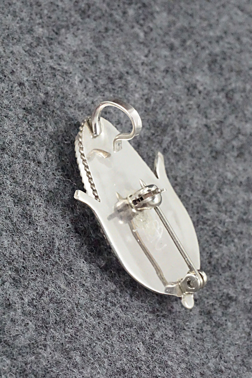 Mother of Pearl & Sterling Silver Pendant/Pin - Tracy Bowekity