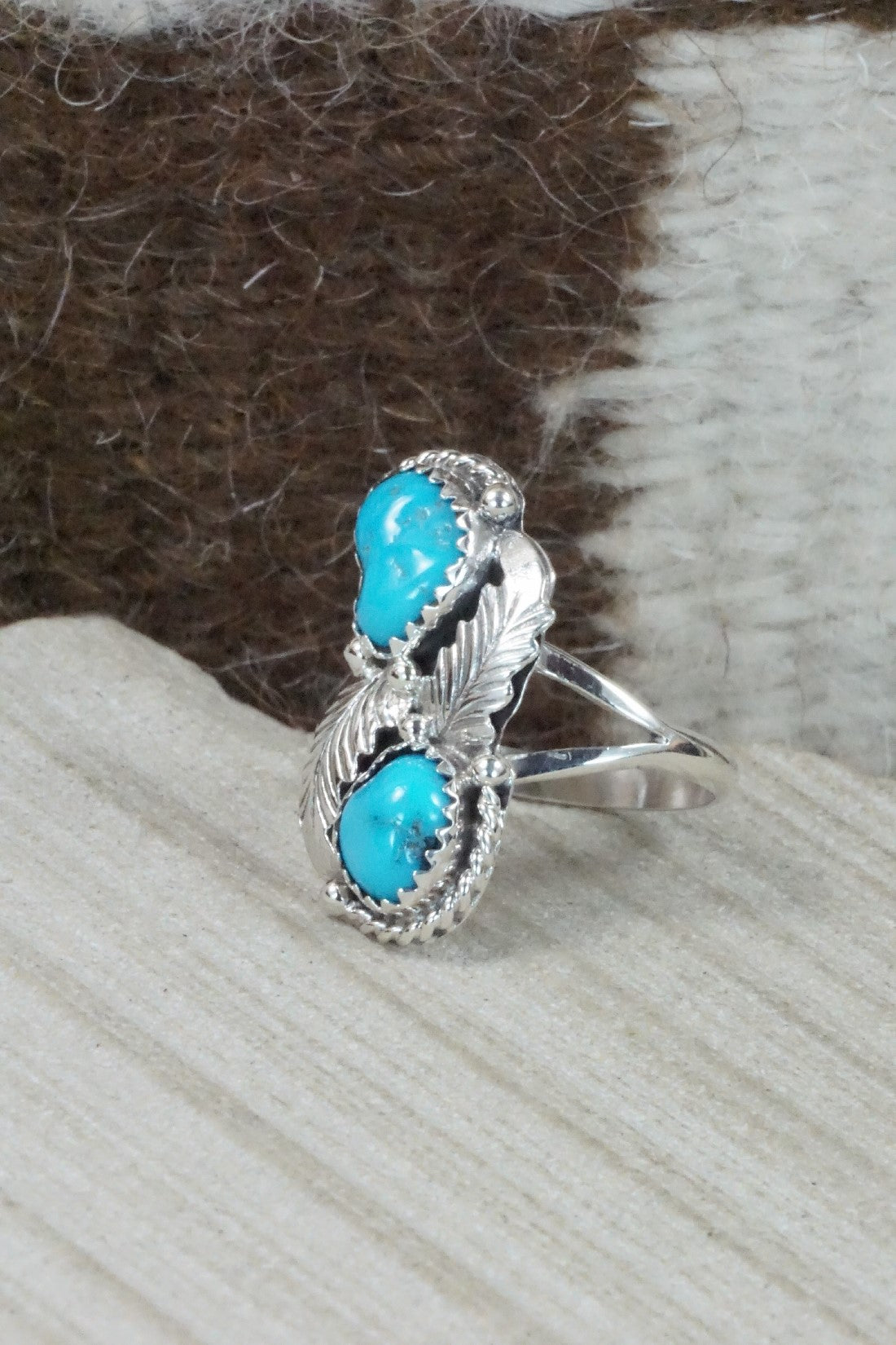 Turquoise & Sterling Silver Ring - William Begay - Size 8