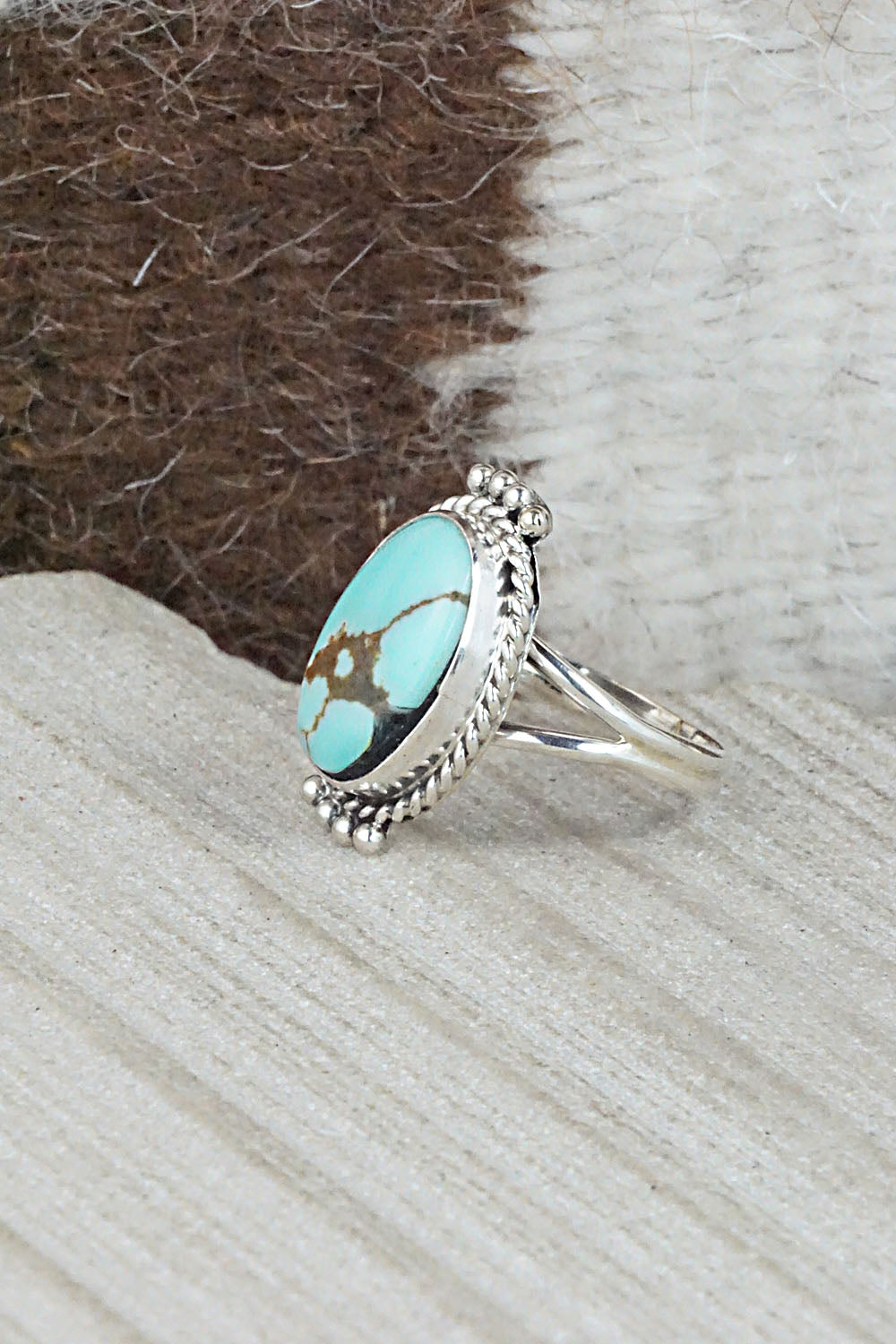 Turquoise and Sterling Silver Ring - Jan Mariano - Size 6.5