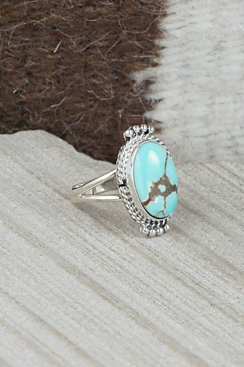 Turquoise and Sterling Silver Ring - Jan Mariano - Size 6.5
