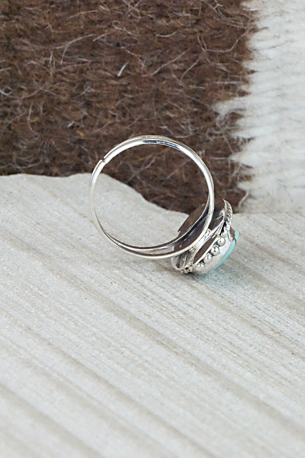 Turquoise and Sterling Silver Ring - Jan Mariano - Size 6.5
