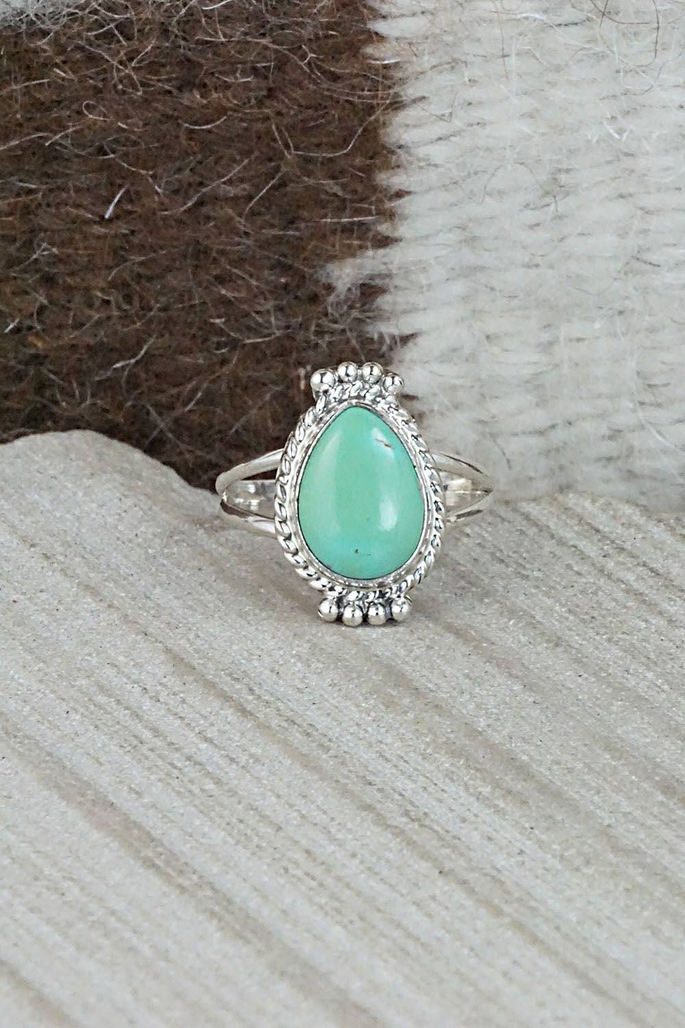 Turquoise and Sterling Silver Ring - Jan Mariano - Size 7.5