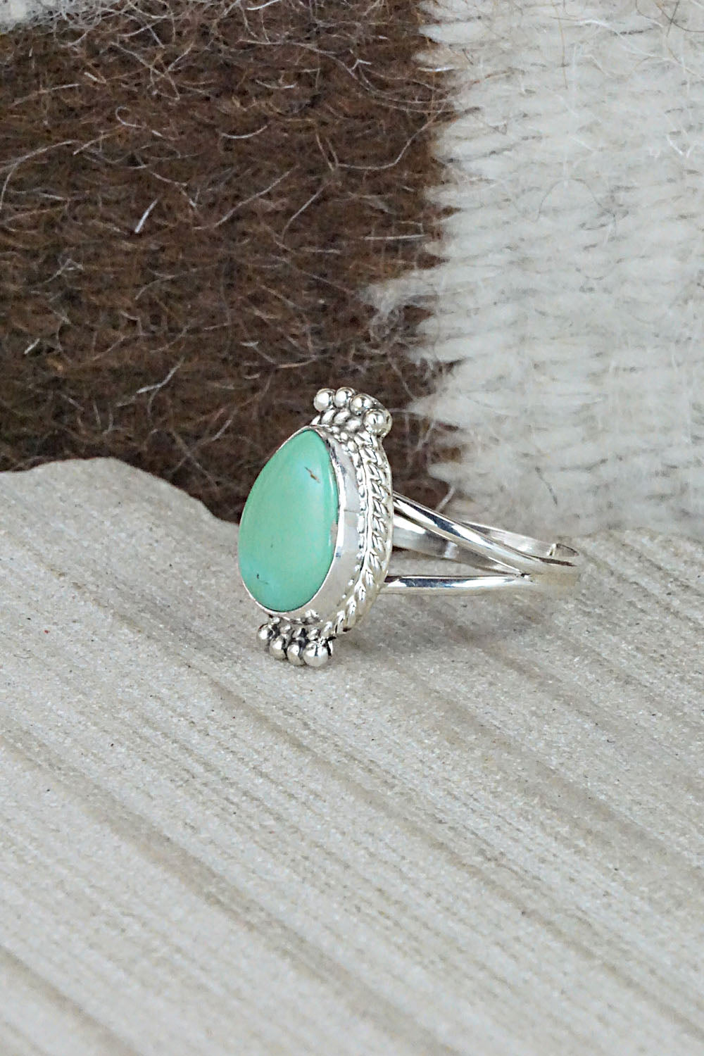 Turquoise and Sterling Silver Ring - Jan Mariano - Size 7.5