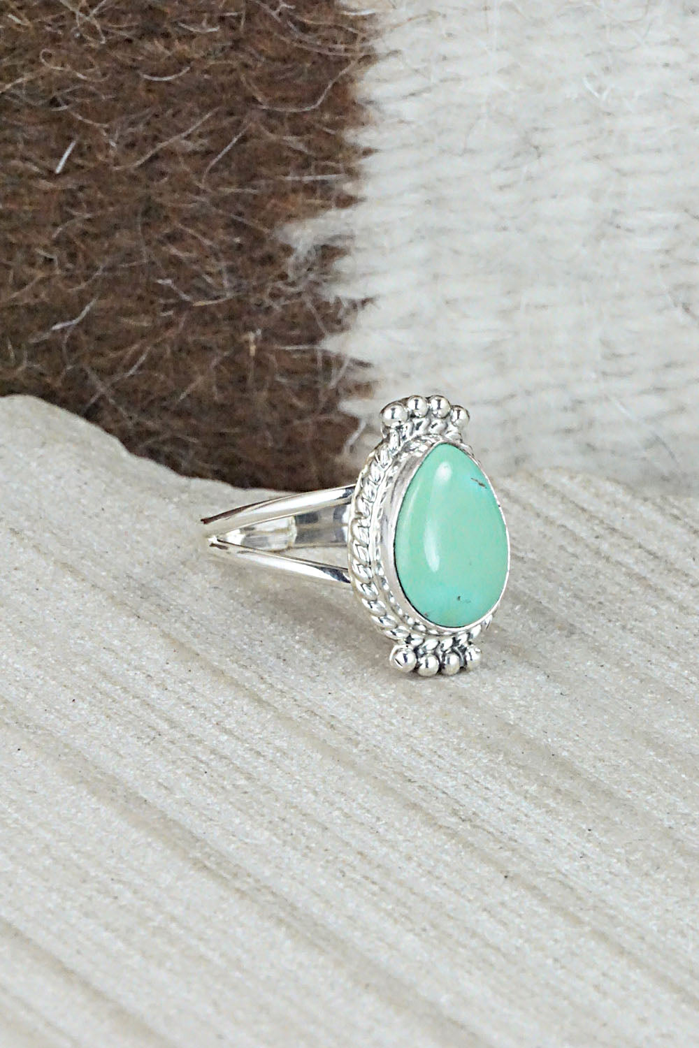 Turquoise and Sterling Silver Ring - Jan Mariano - Size 7.5