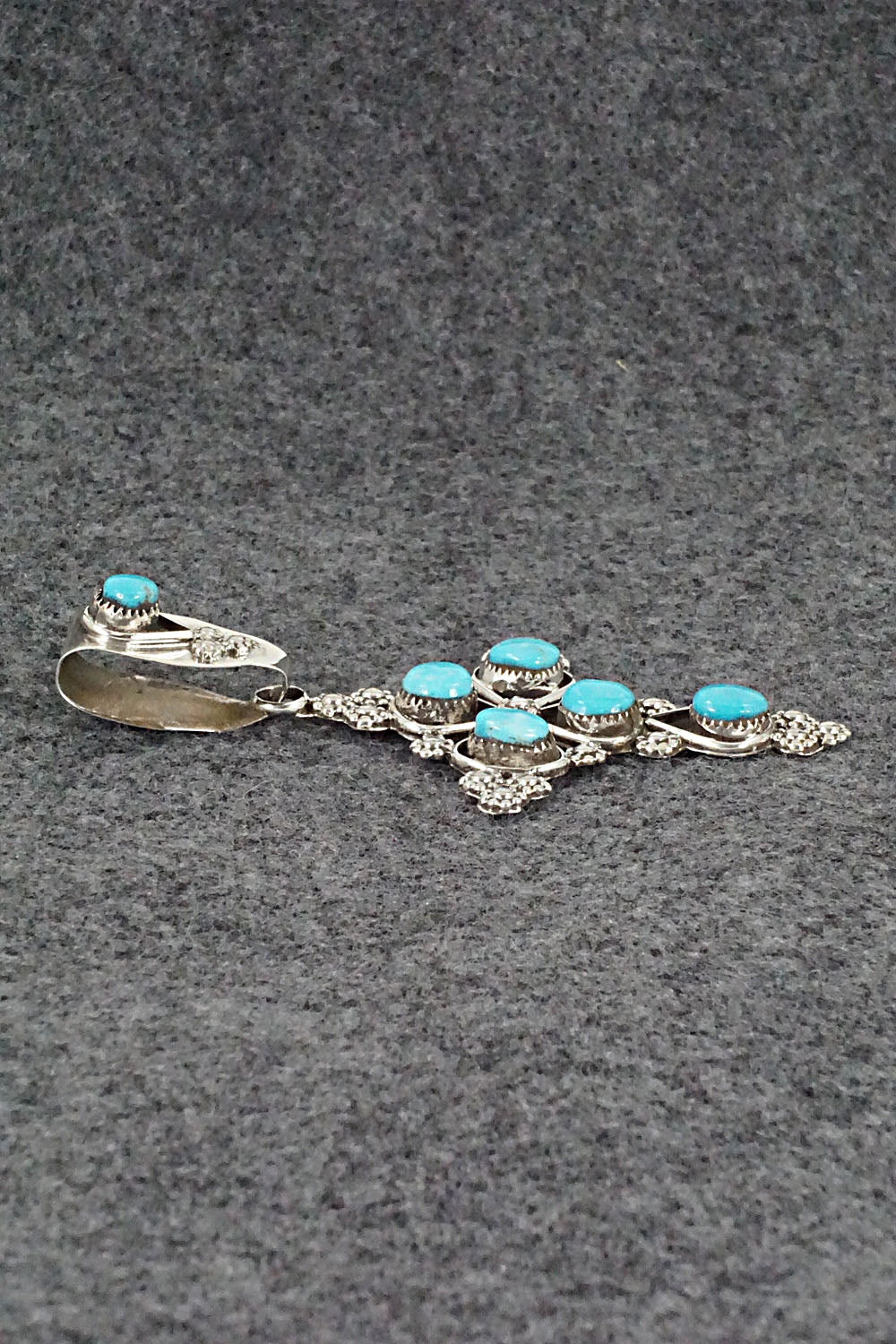 Turquoise and Sterling Silver Pendant - Verdie Booqua