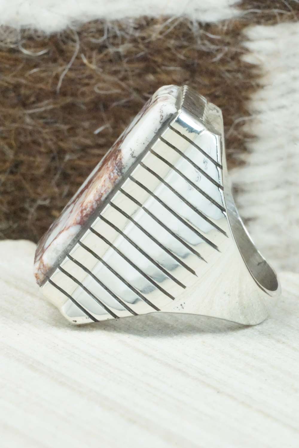 Wild Horse & Sterling Silver Ring - Trevor Jack - Size 10.5