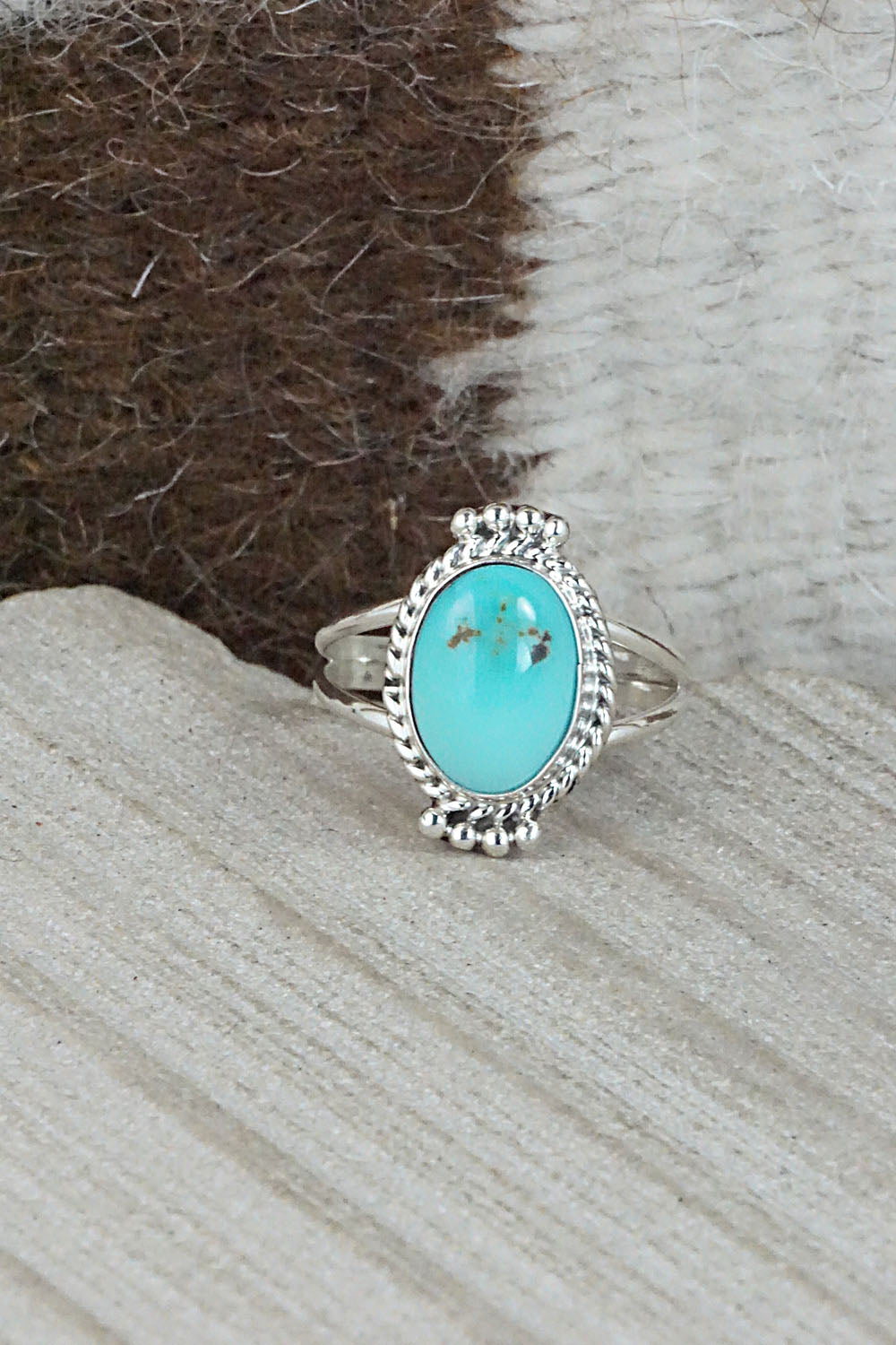 Turquoise and Sterling Silver Ring - Jan Mariano - Size 7.25