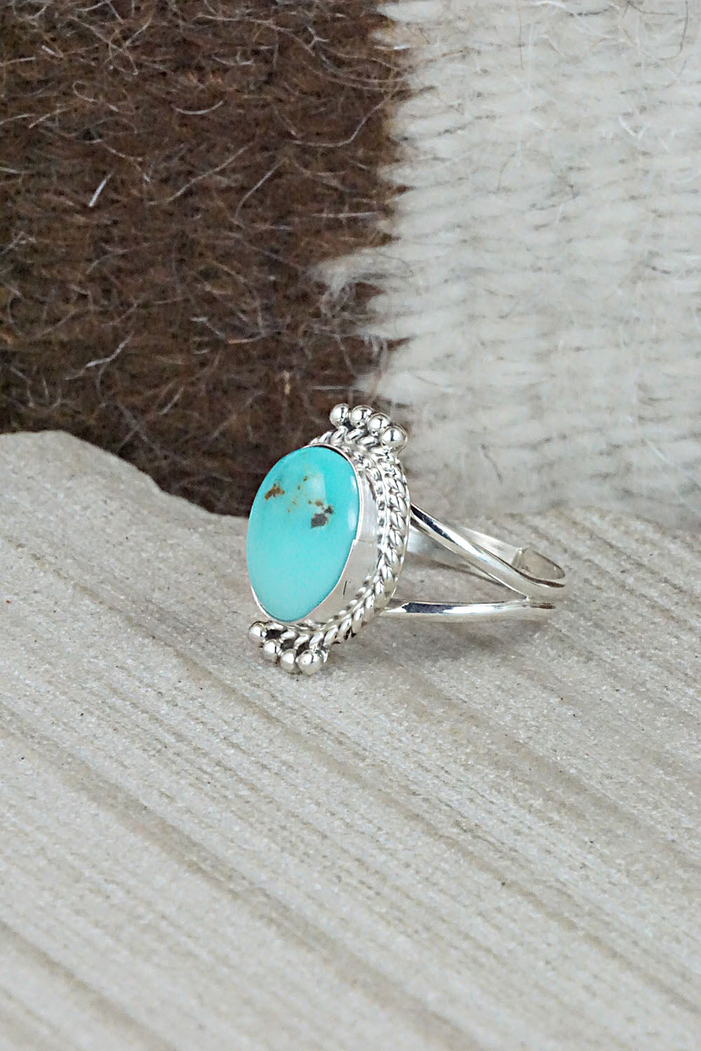 Turquoise and Sterling Silver Ring - Jan Mariano - Size 7.25