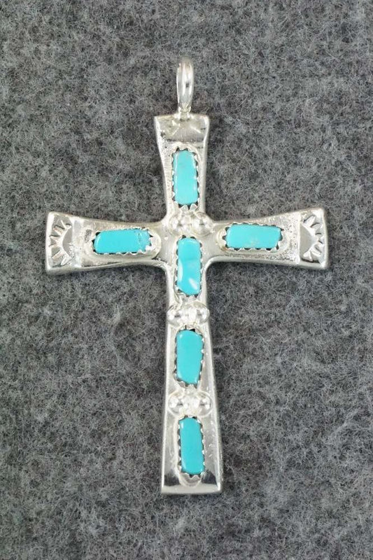 Turquoise & Sterling Silver Pendant - Verona Quam
