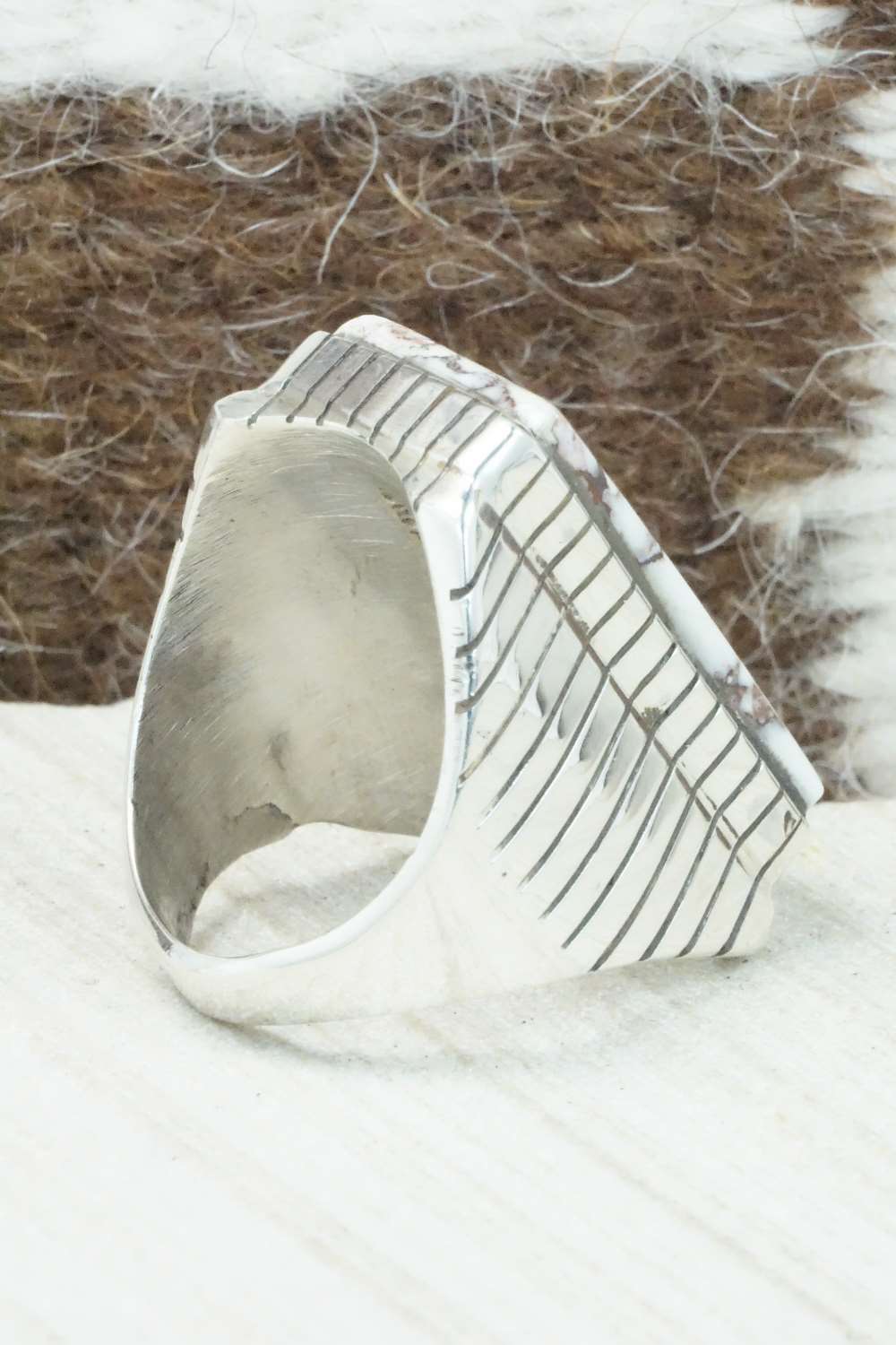 Wild Horse & Sterling Silver Ring - Trevor Jack - Size 10.5