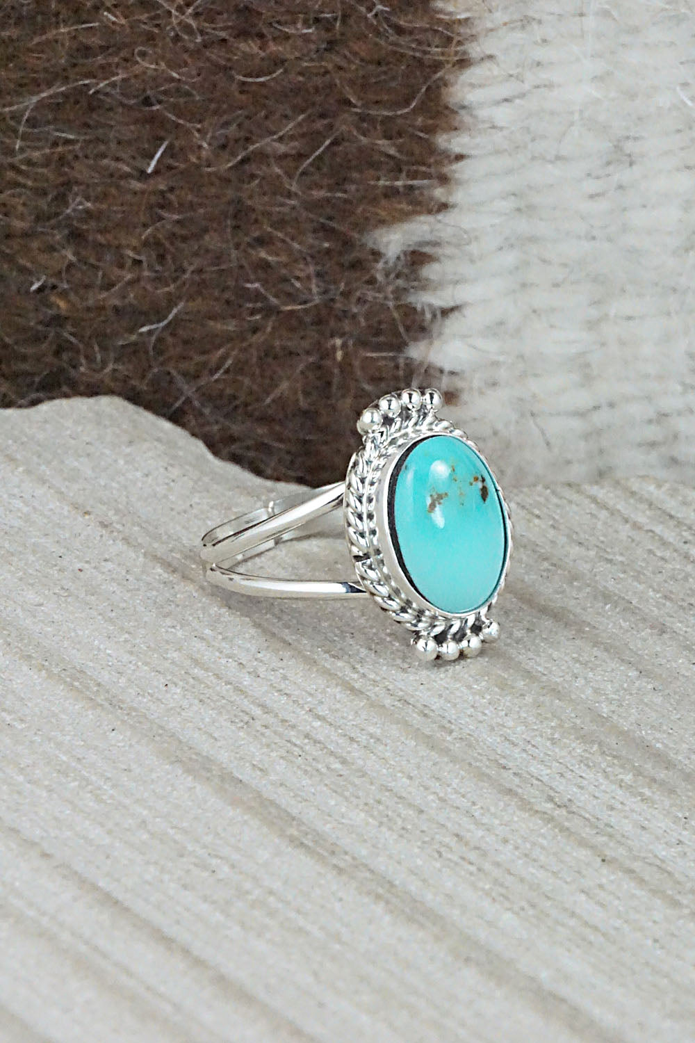Turquoise and Sterling Silver Ring - Jan Mariano - Size 7.25