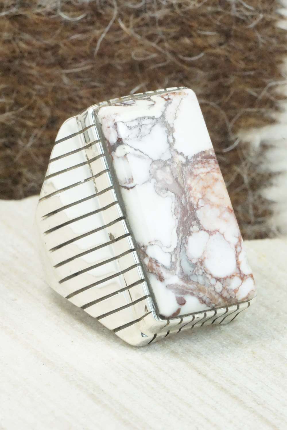 Wild Horse & Sterling Silver Ring - Trevor Jack - Size 10.5