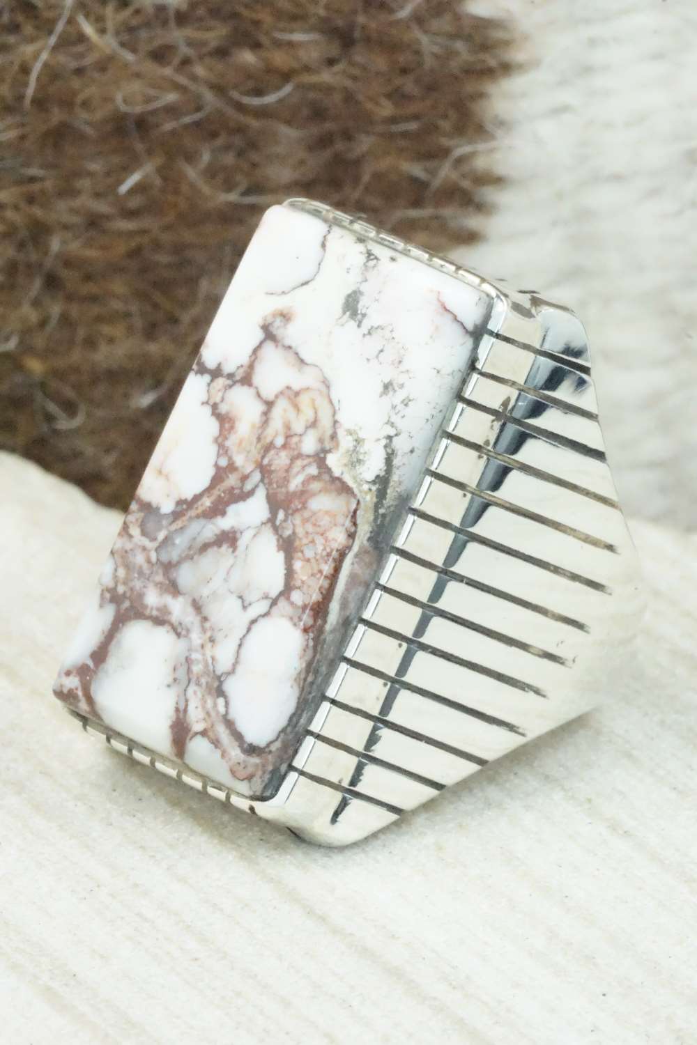 Wild Horse & Sterling Silver Ring - Trevor Jack - Size 12