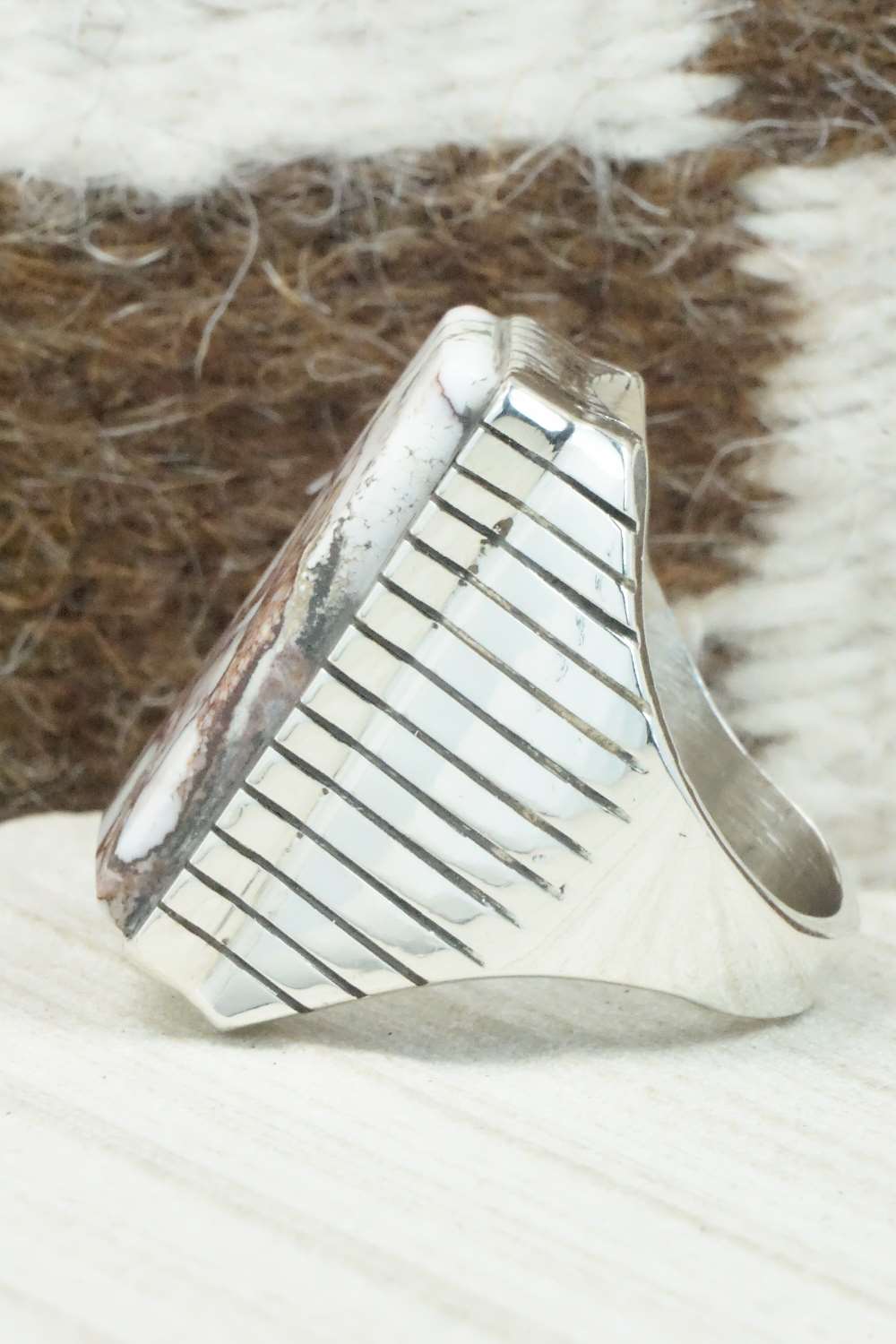 Wild Horse & Sterling Silver Ring - Trevor Jack - Size 12