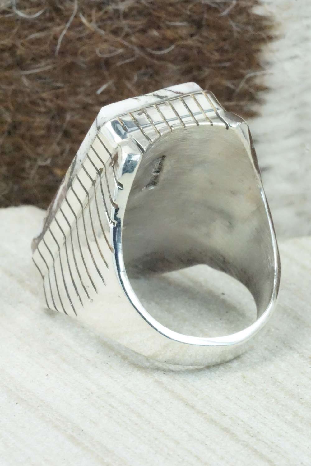 Wild Horse & Sterling Silver Ring - Trevor Jack - Size 12