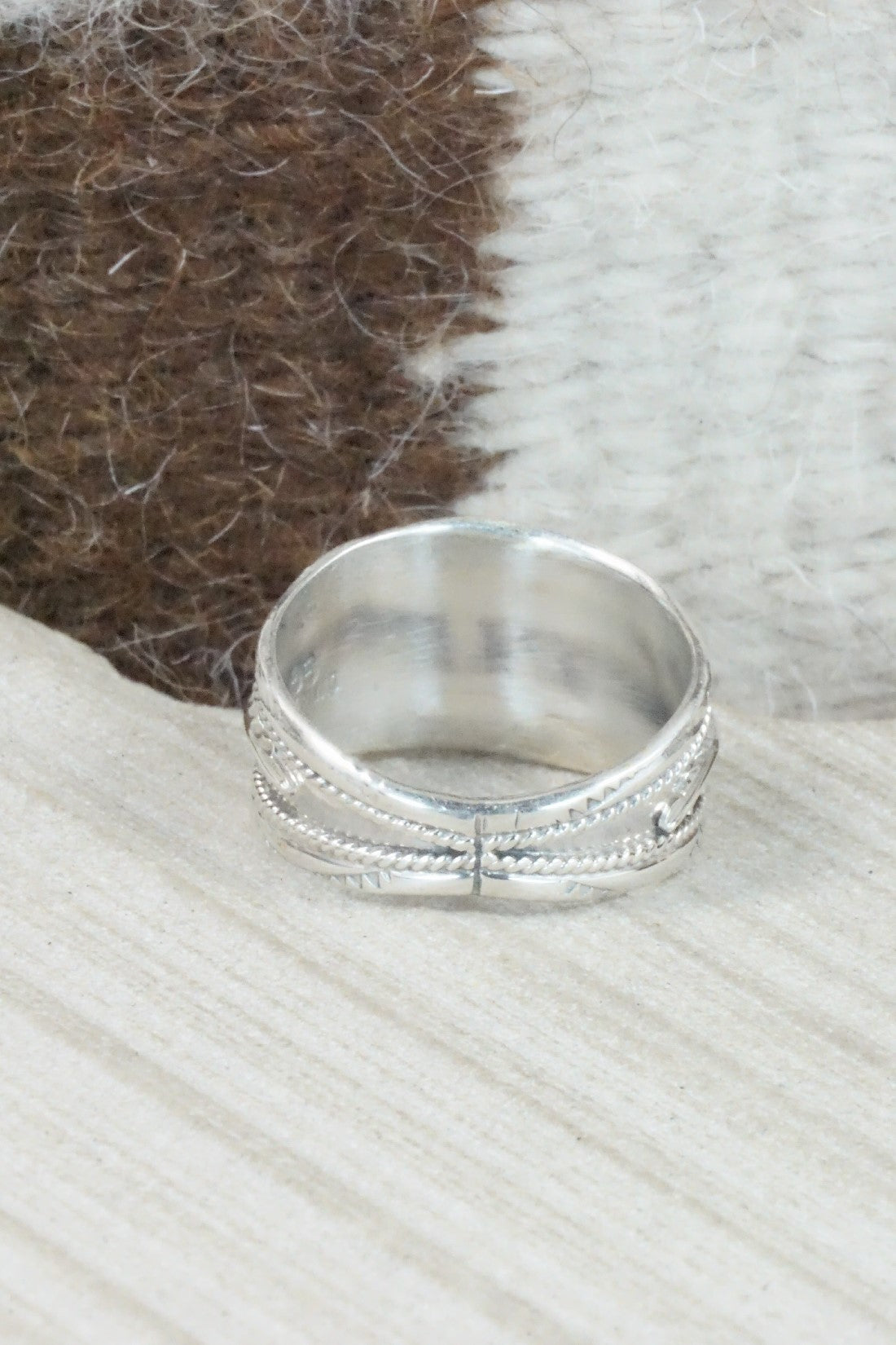 Turquoise, Coral & Sterling Silver Ring - Betty Begay - Size 12.25