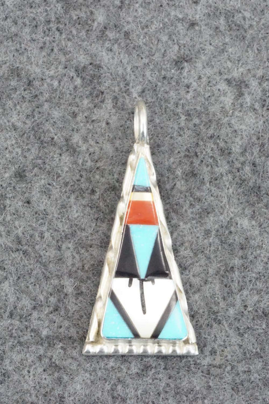 Multi Stone and Sterling Silver Inlay Pendant - Carol Niiha