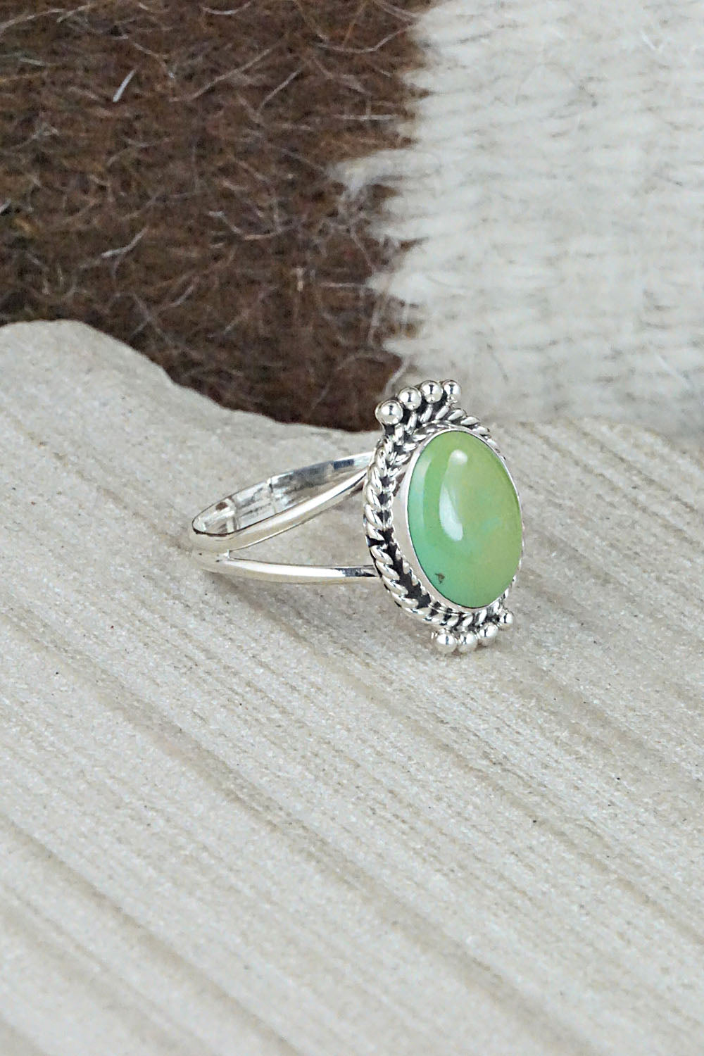 Turquoise and Sterling Silver Ring - Jan Mariano - Size 9.25
