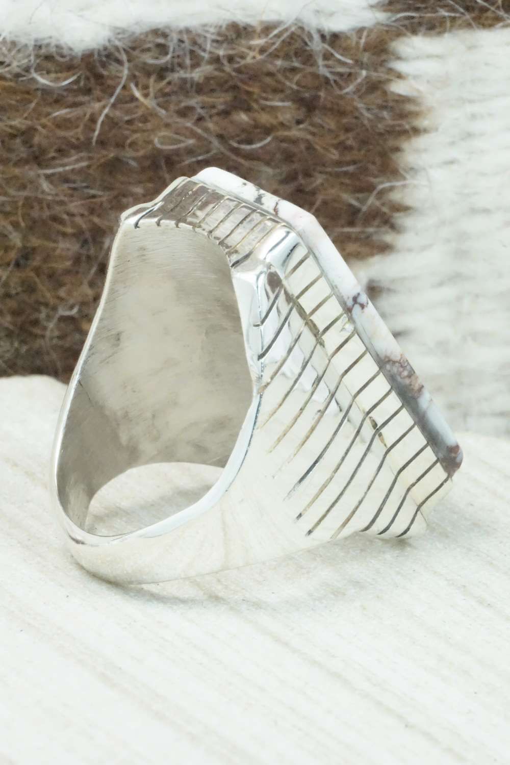 Wild Horse & Sterling Silver Ring - Trevor Jack - Size 12