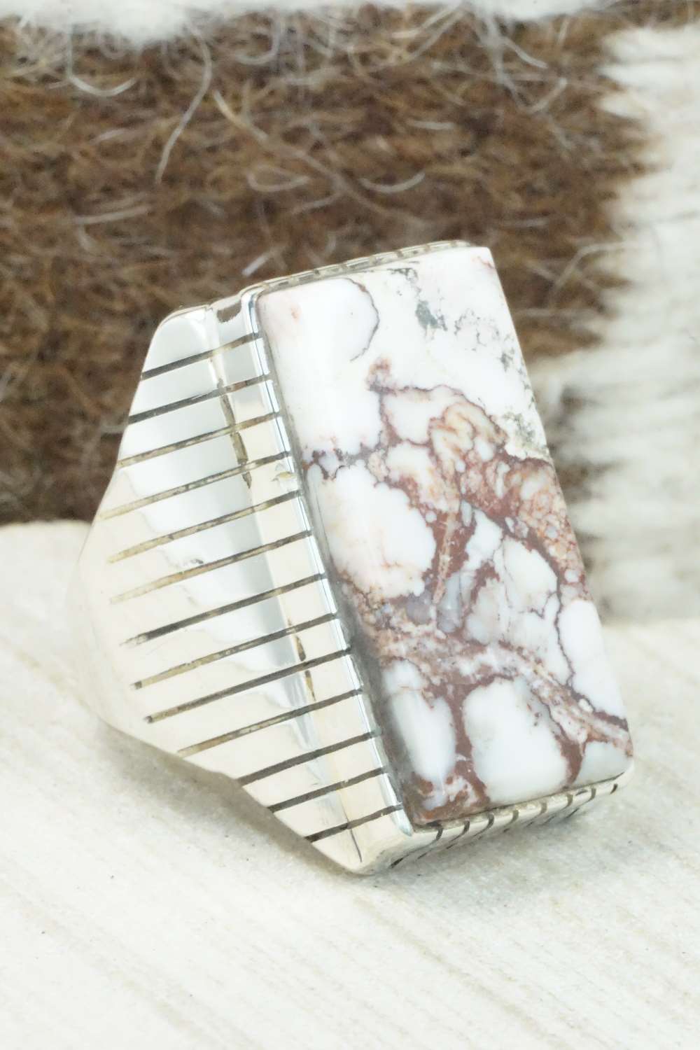 Wild Horse & Sterling Silver Ring - Trevor Jack - Size 12