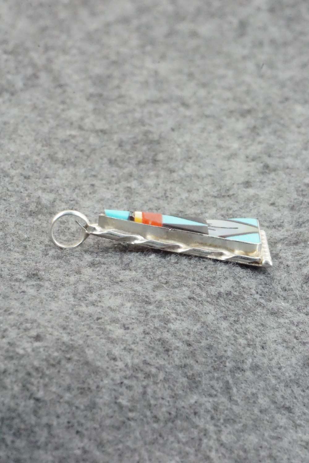 Multi Stone and Sterling Silver Inlay Pendant - Carol Niiha