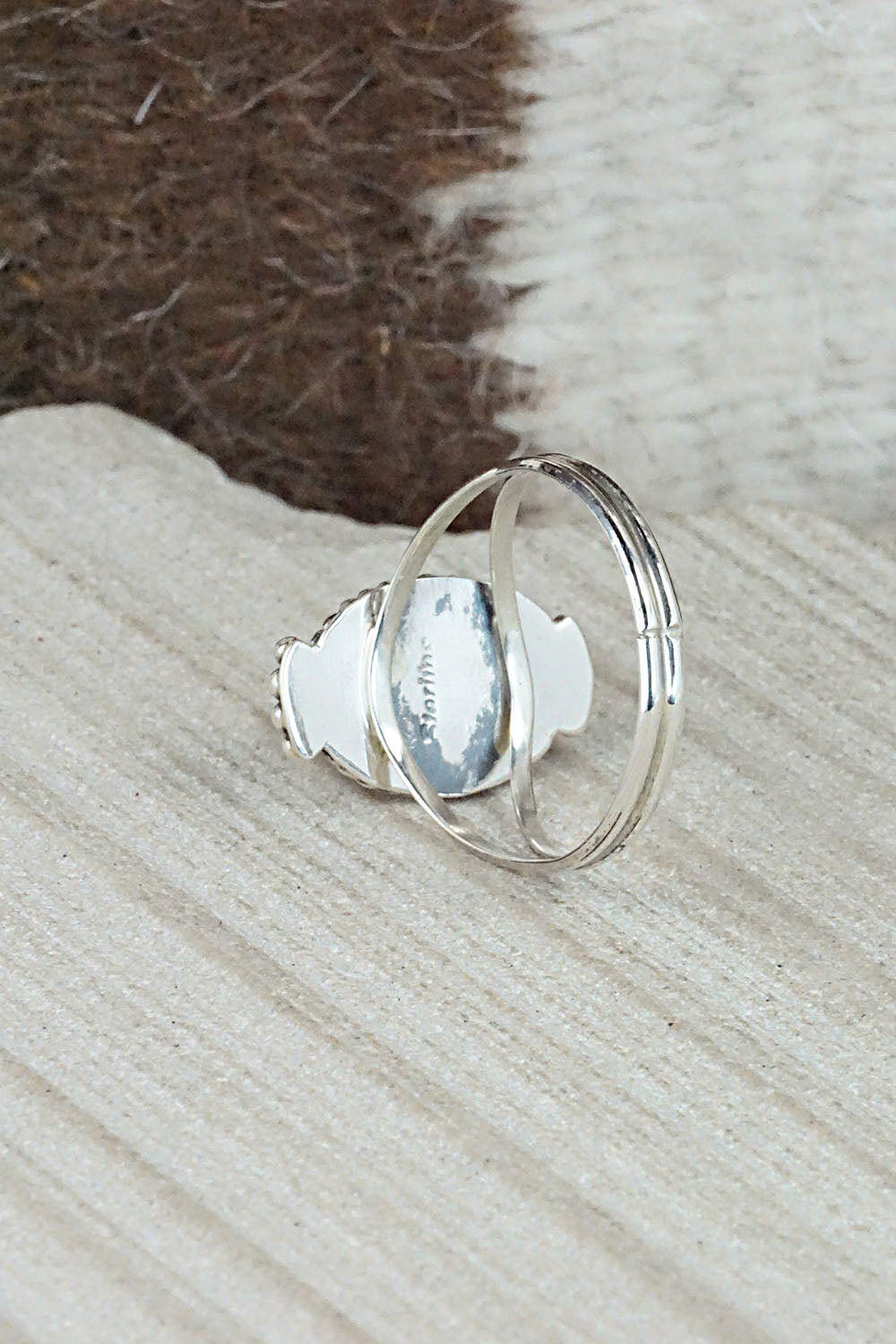 Turquoise and Sterling Silver Ring - Jan Mariano - Size 9.5