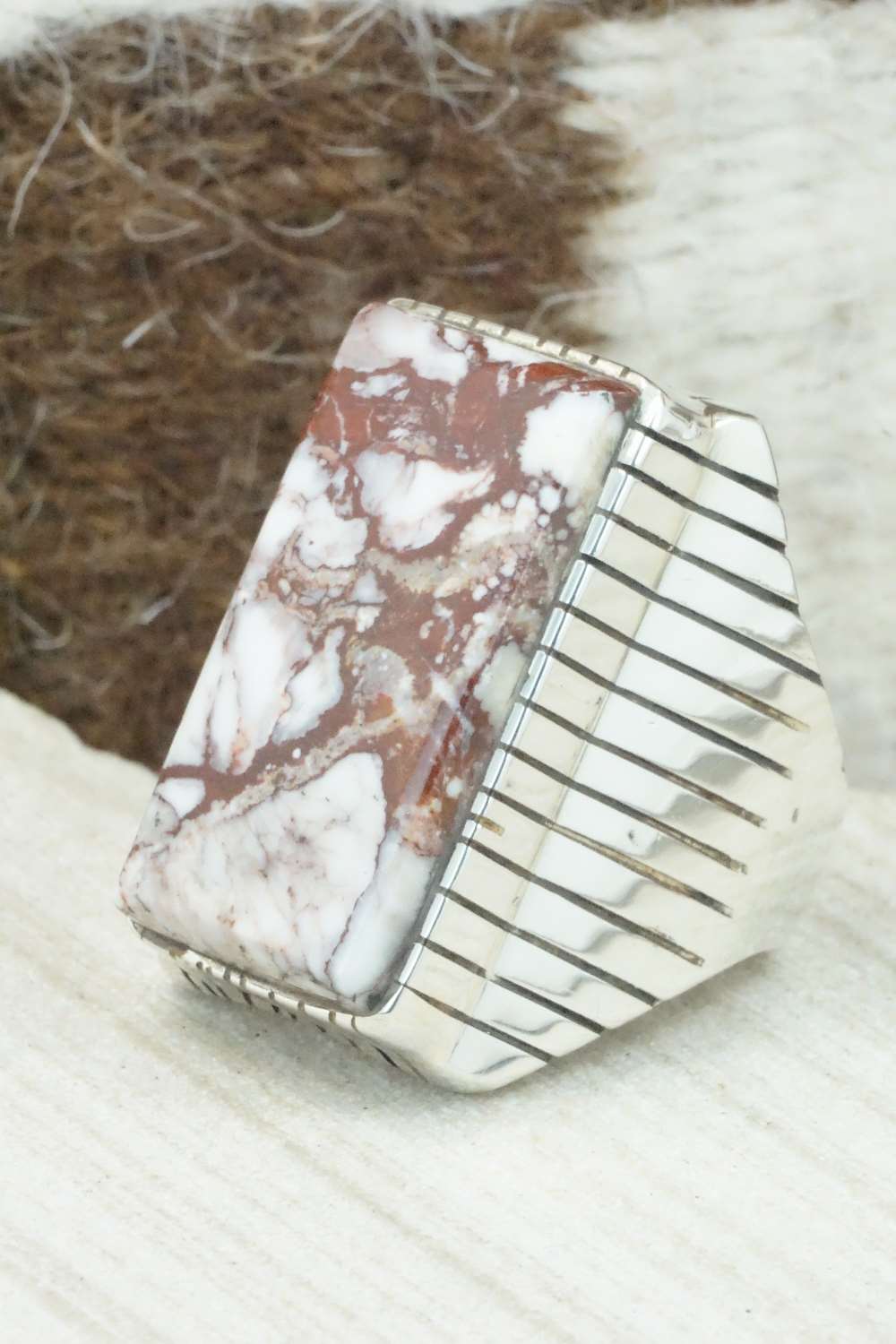 Wild Horse & Sterling Silver Ring - Trevor Jack - Size 11