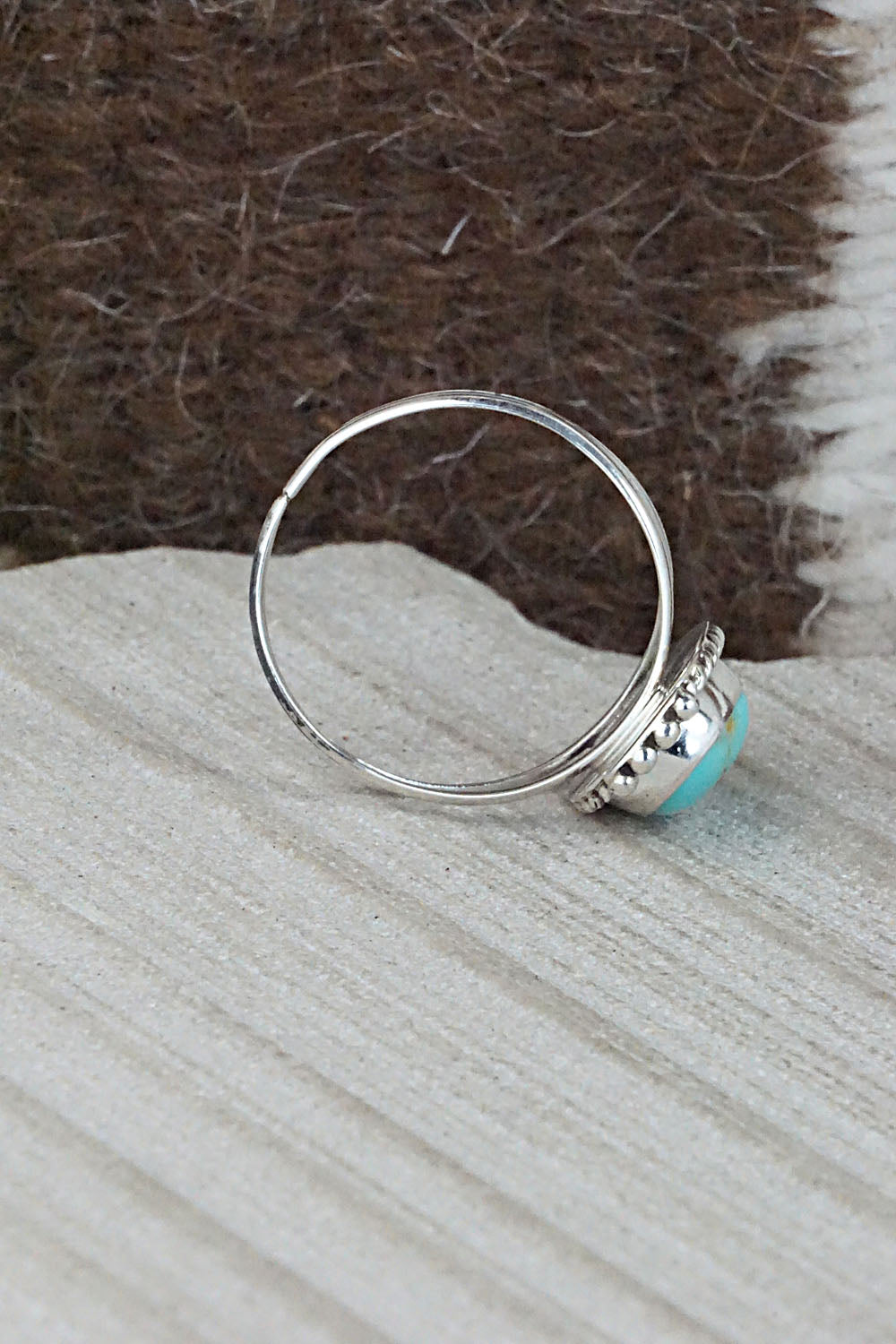 Turquoise and Sterling Silver Ring - Jan Mariano - Size 9.5
