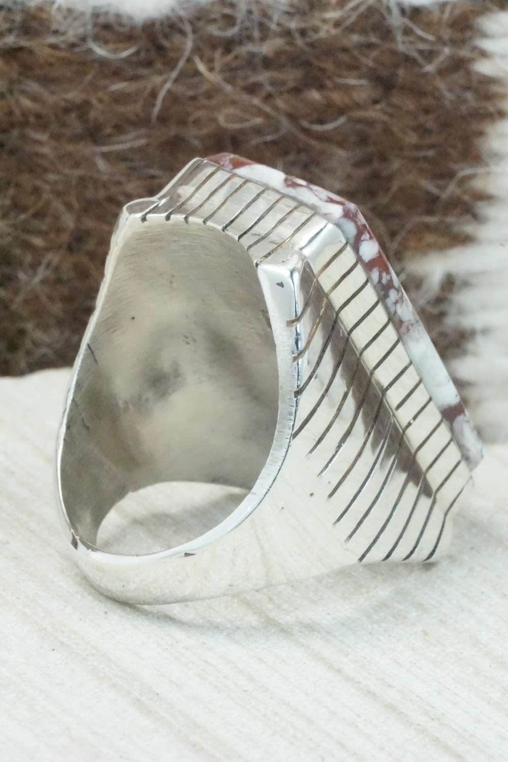 Wild Horse & Sterling Silver Ring - Trevor Jack - Size 11