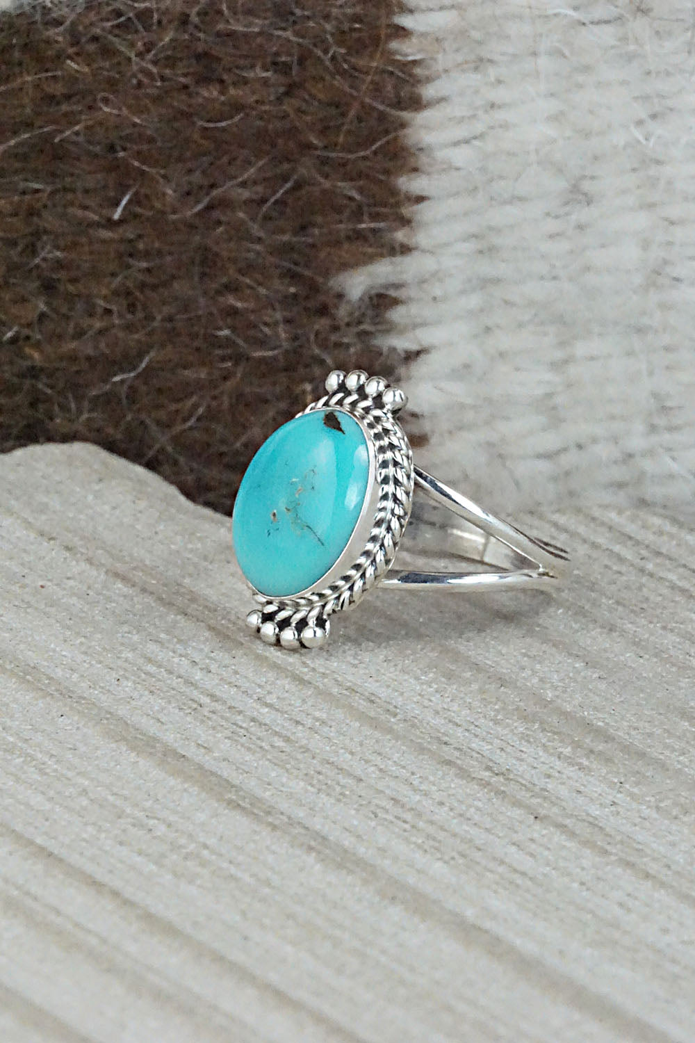 Turquoise and Sterling Silver Ring - Jan Mariano - Size 9.5