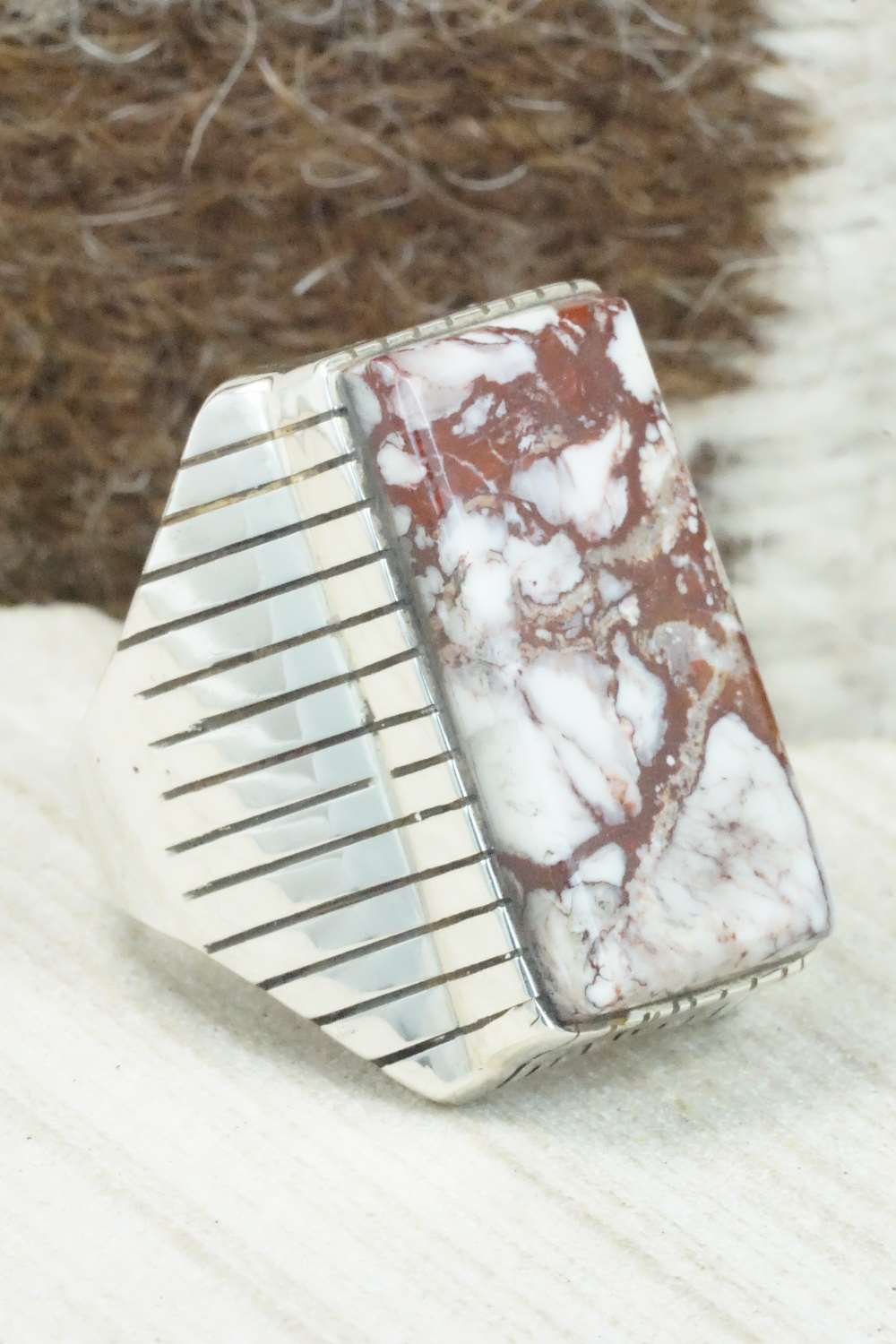 Wild Horse & Sterling Silver Ring - Trevor Jack - Size 11